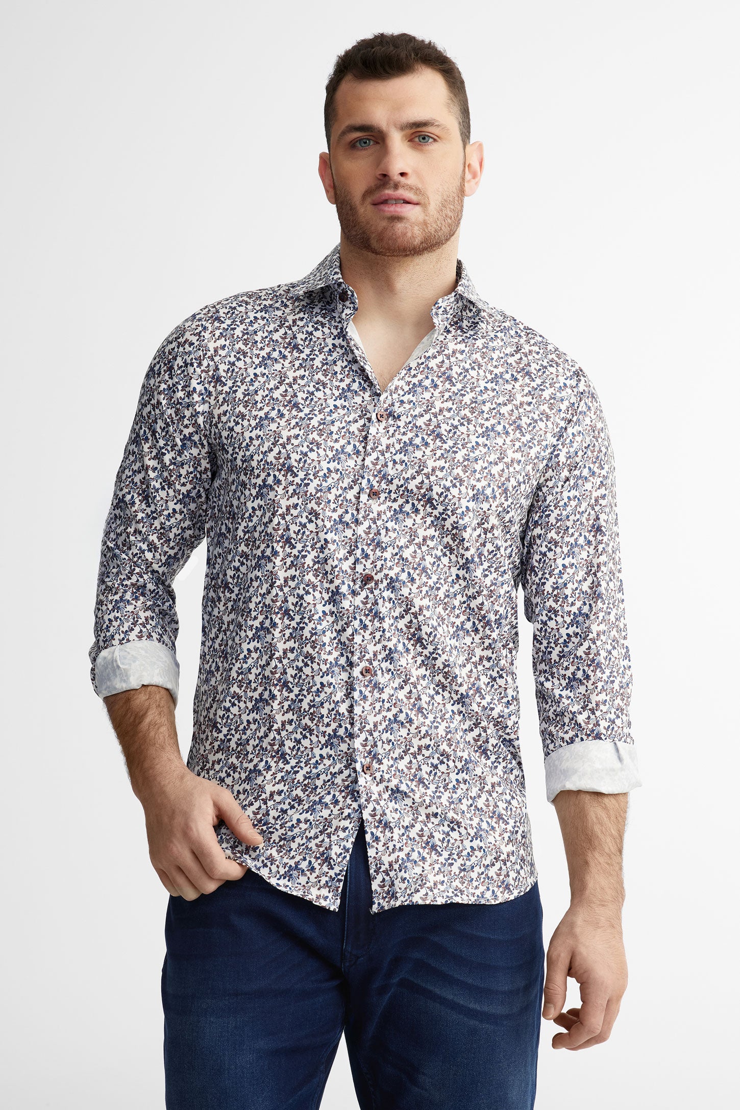 Regular fit printed dress shirt - Men