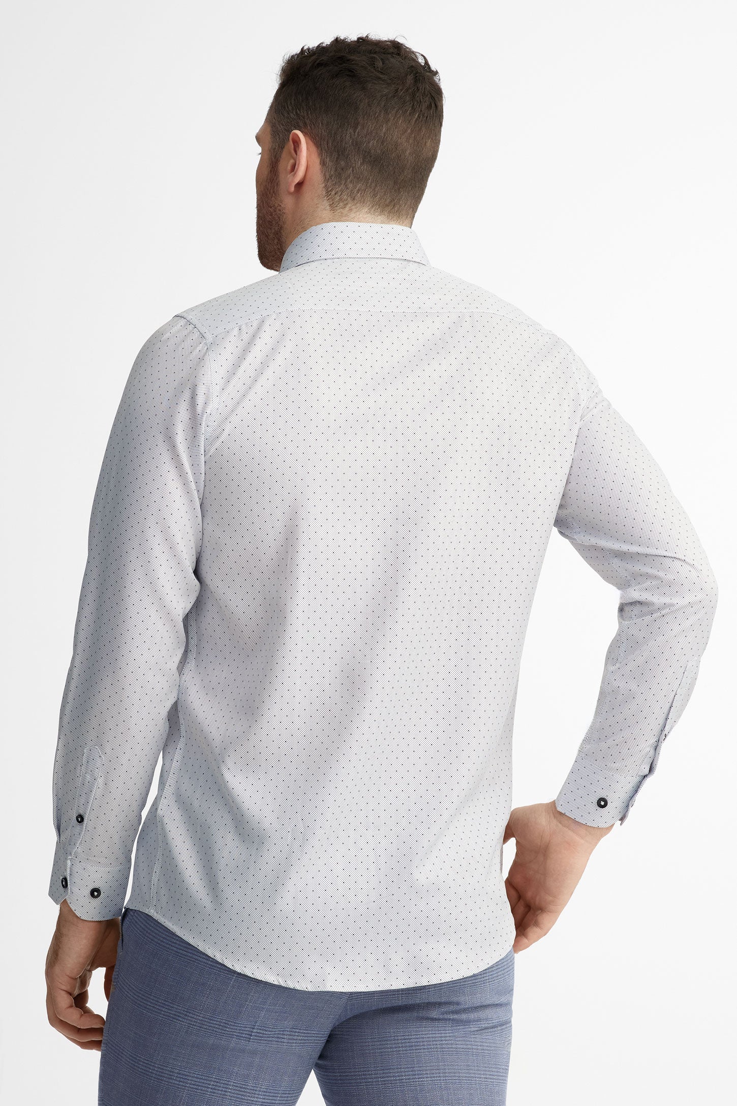 Chemise habillée imprimée coupe régulière - Homme && BLANC