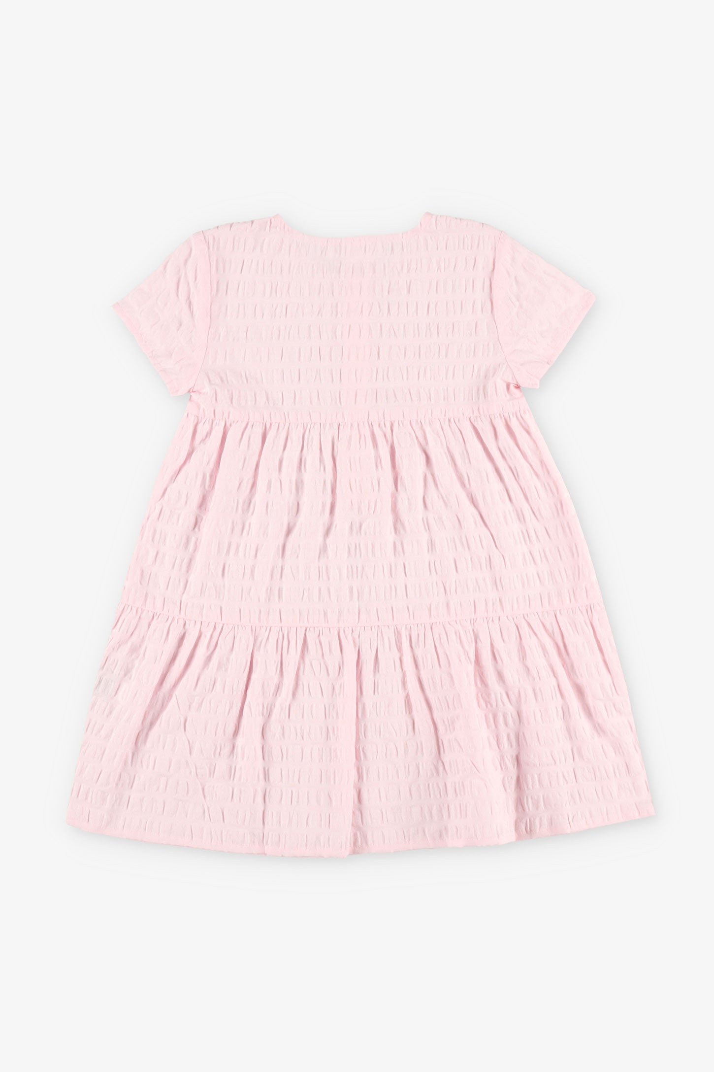 Robe manches courtes à boutons en coton - Bébé fille && ROSE