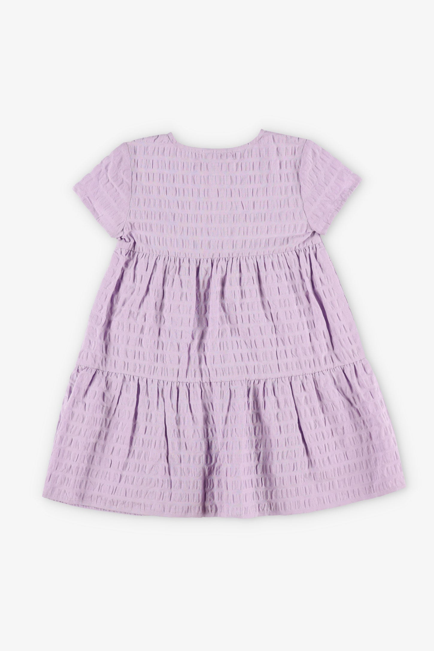 Robe manches courtes à boutons en coton - Bébé fille && MAUVE