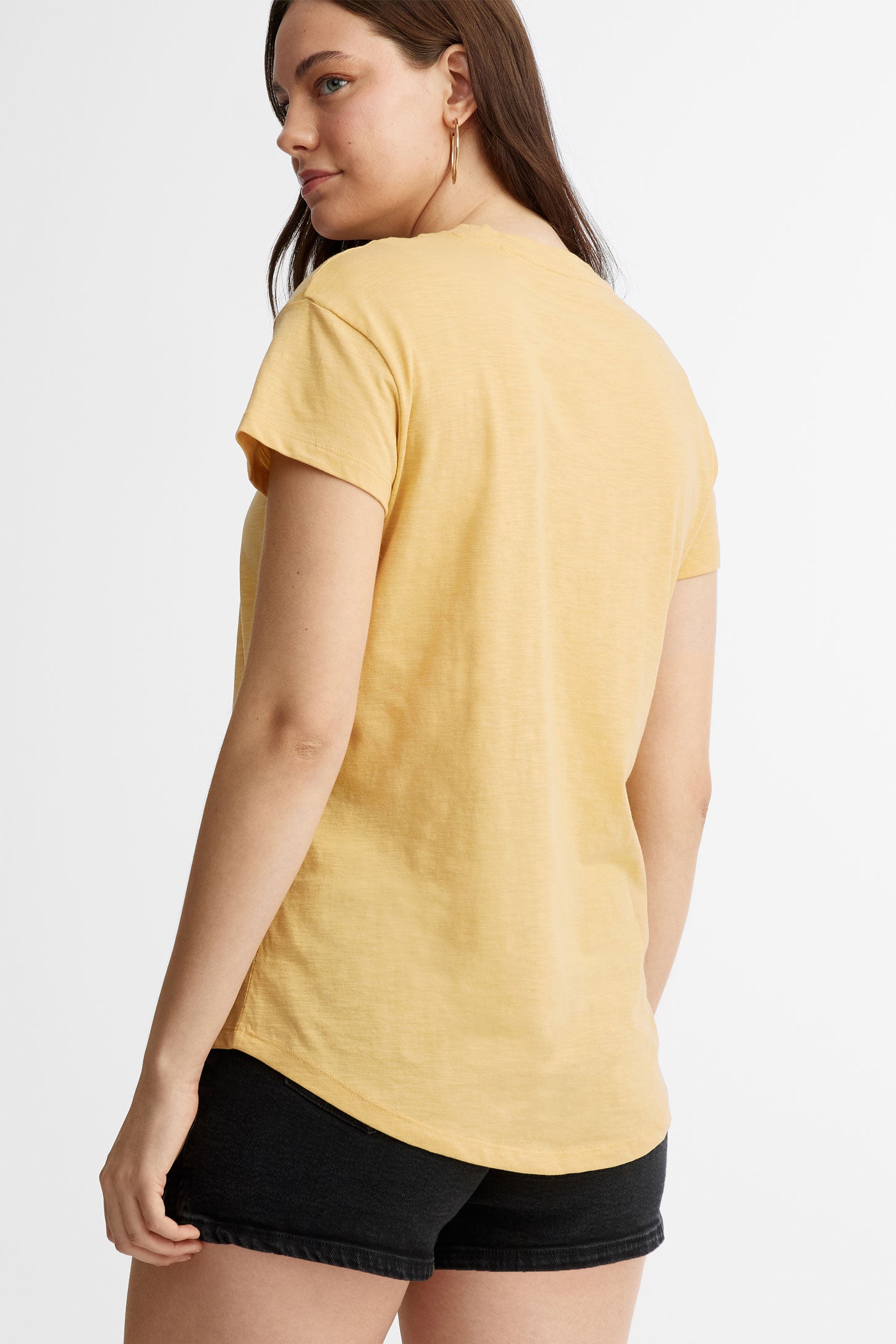 T-shirt imprimé en coton - Femme && JAUNE