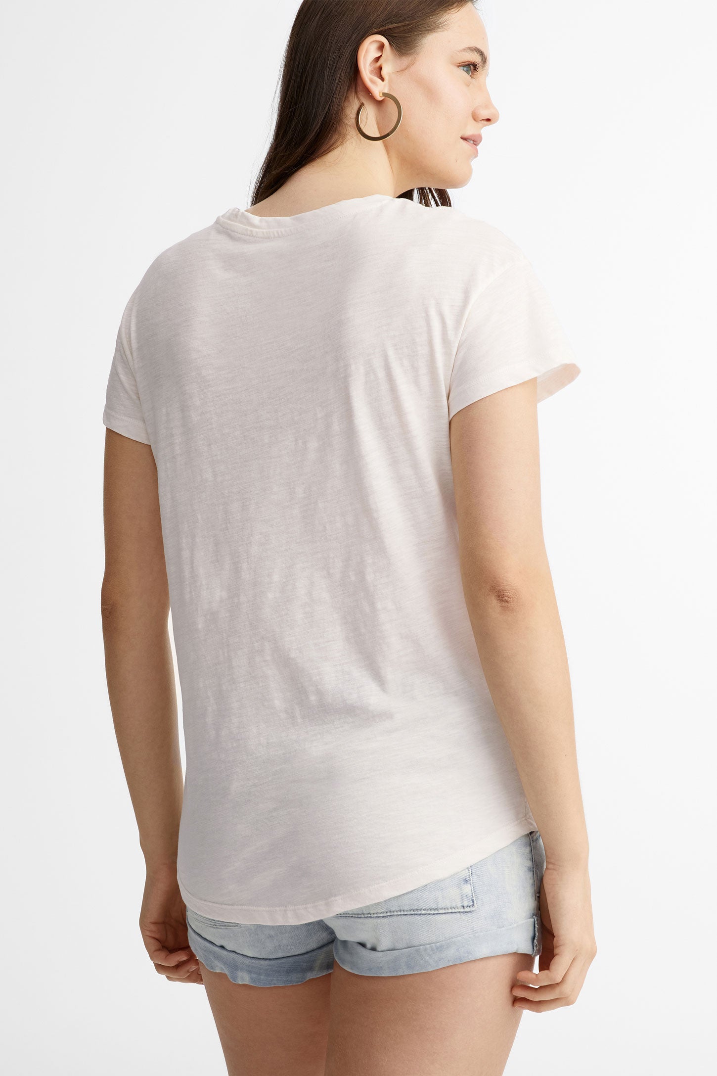 T-shirt imprimé en coton - Femme && IVOIRE