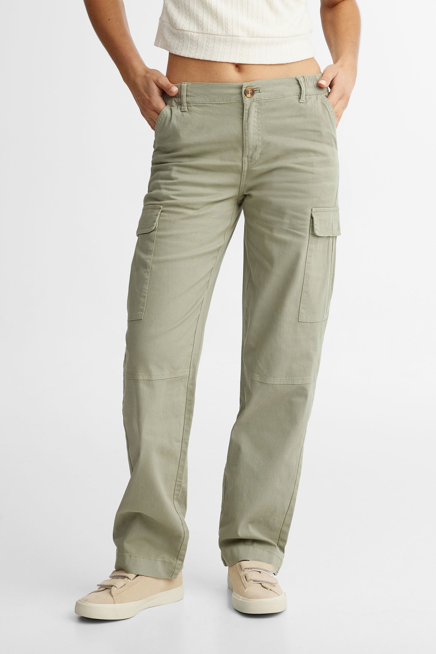 Pantalon cargo jambe droite - Femme && KAKI