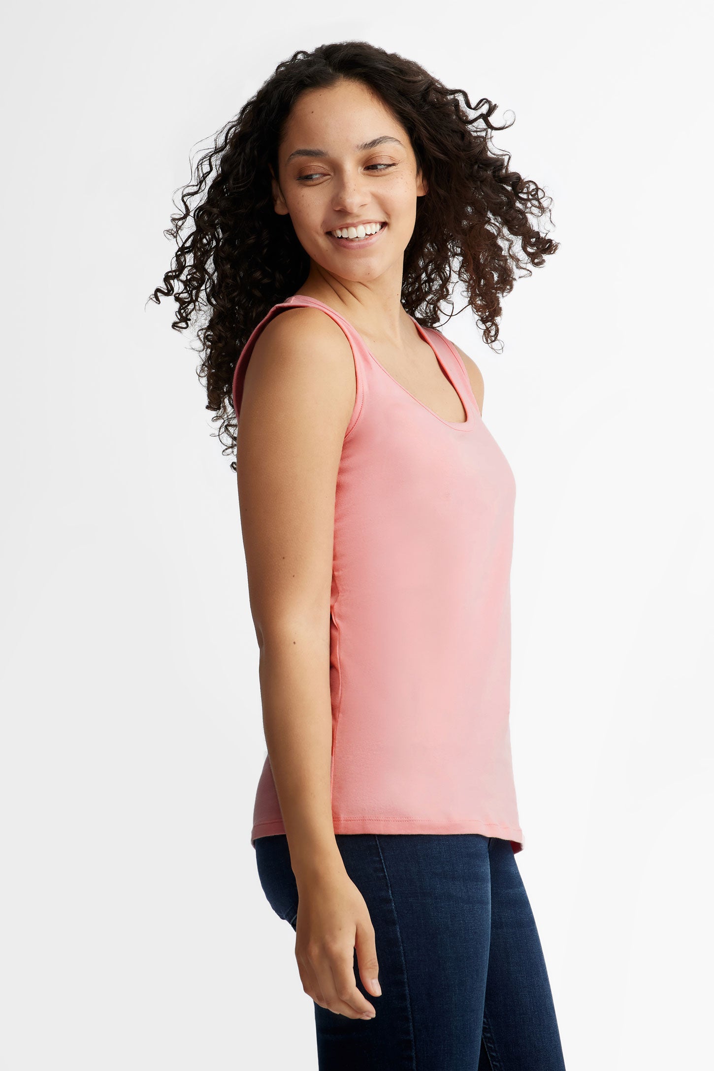 Camisole col en U en coton - Femme && ROSE