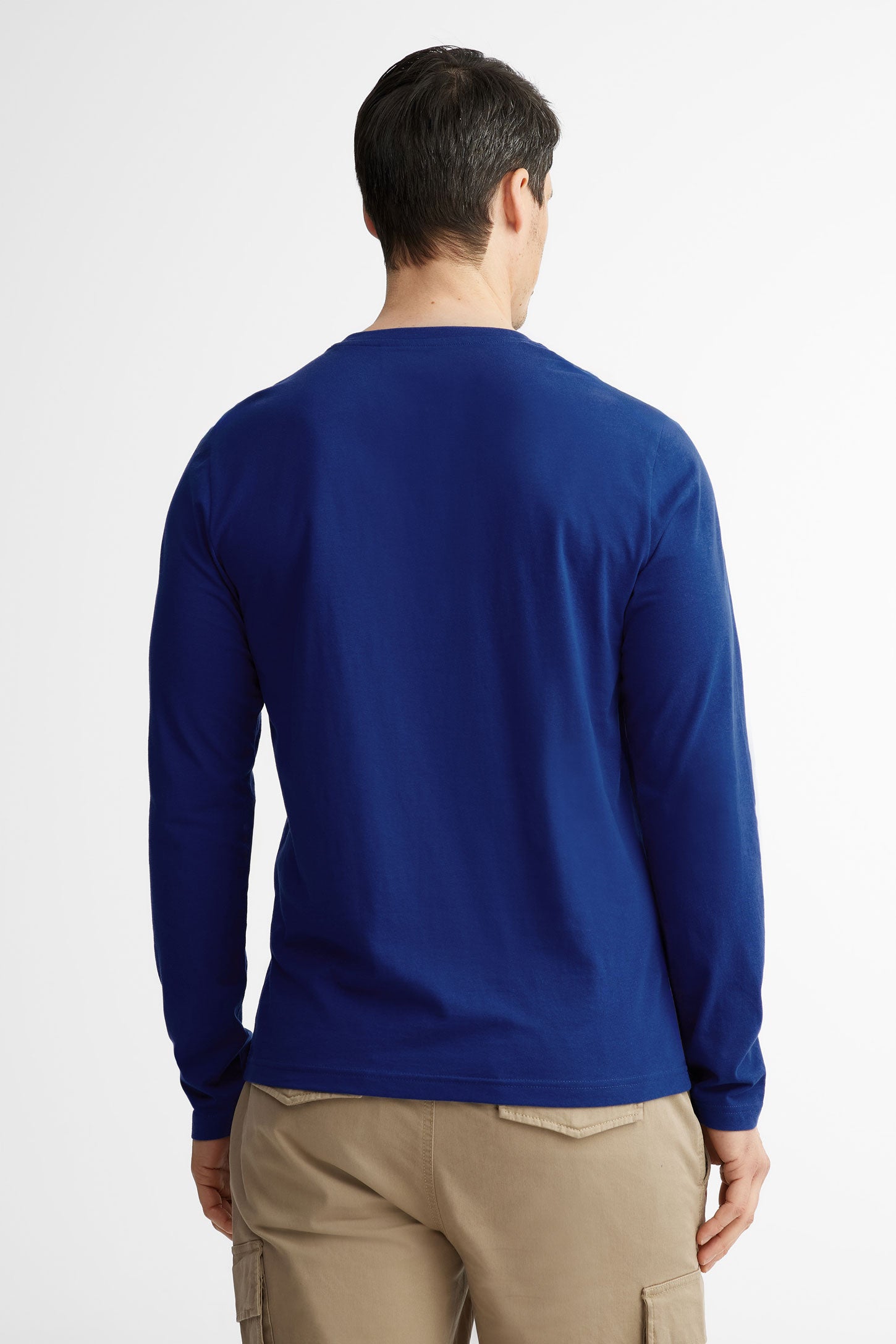 Chandail Henley manches longues - Homme && BLEU