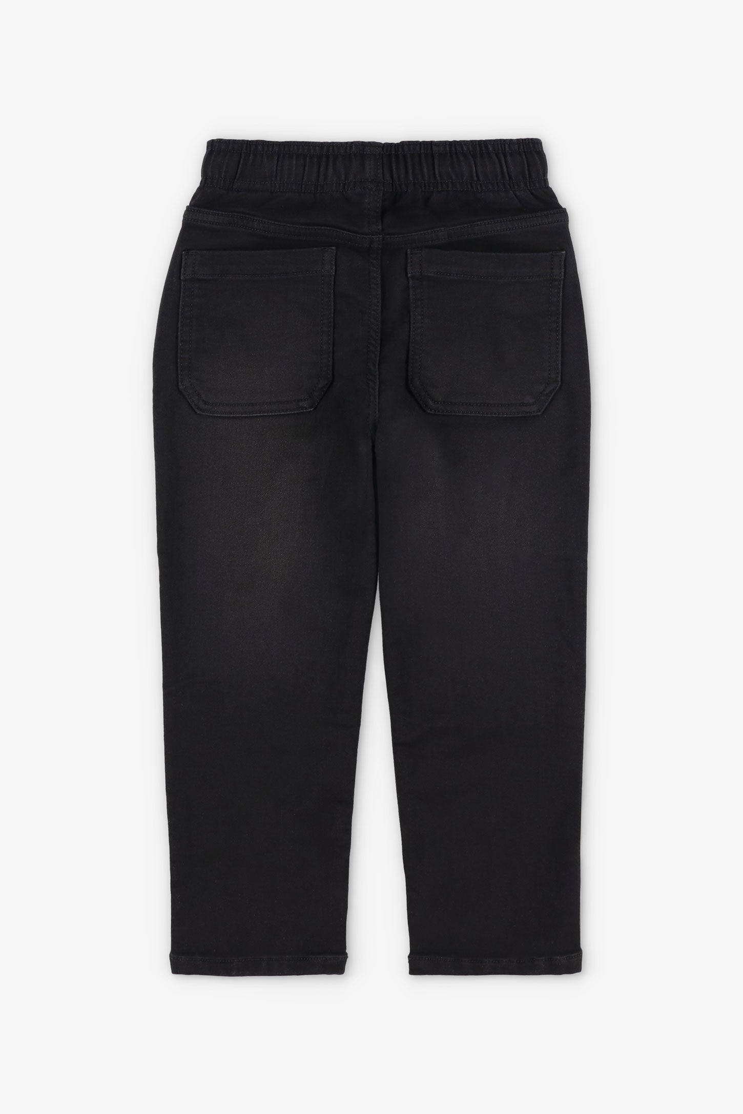 Jeans ''Pull-on'' coupe droite 16.5'' - Enfant garçon && NOIR