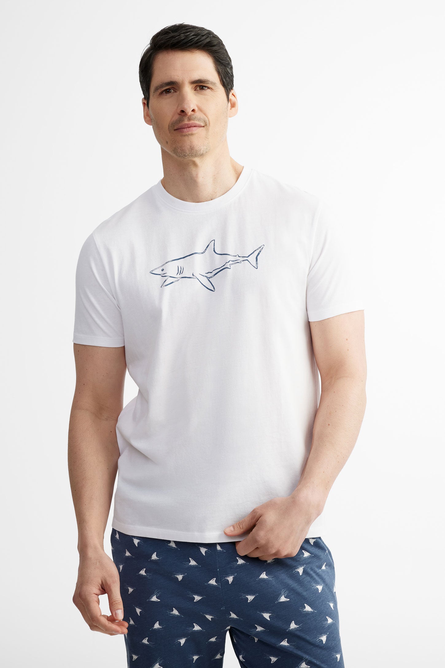 T shirt pyjama en coton 2 40 Homme