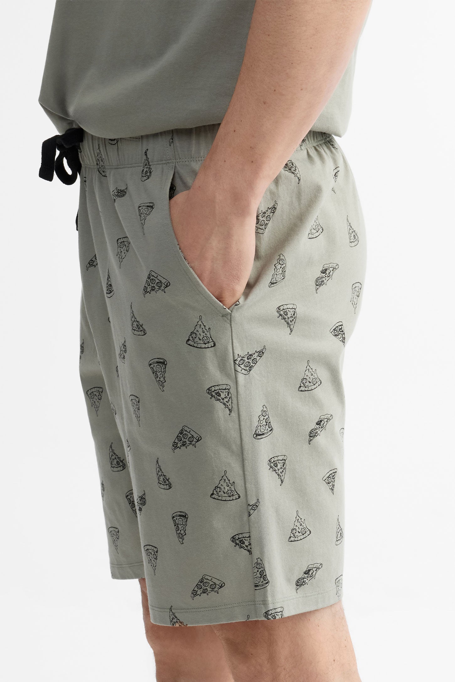 Short pyjama en coton, 2/40$ - Homme && GRIS MULTI