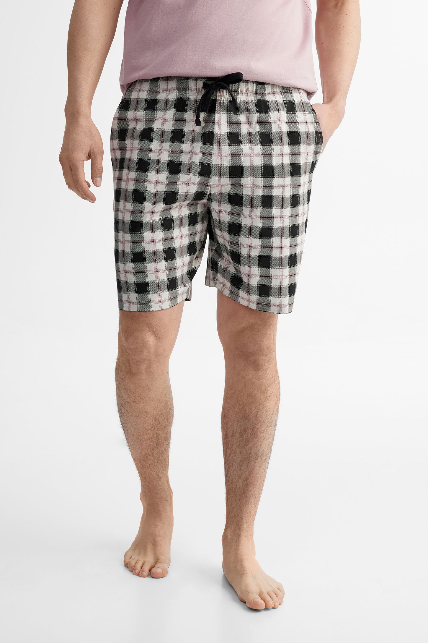 Short pyjama en coton, 2/40$ - Homme && CHARBON/MULTI