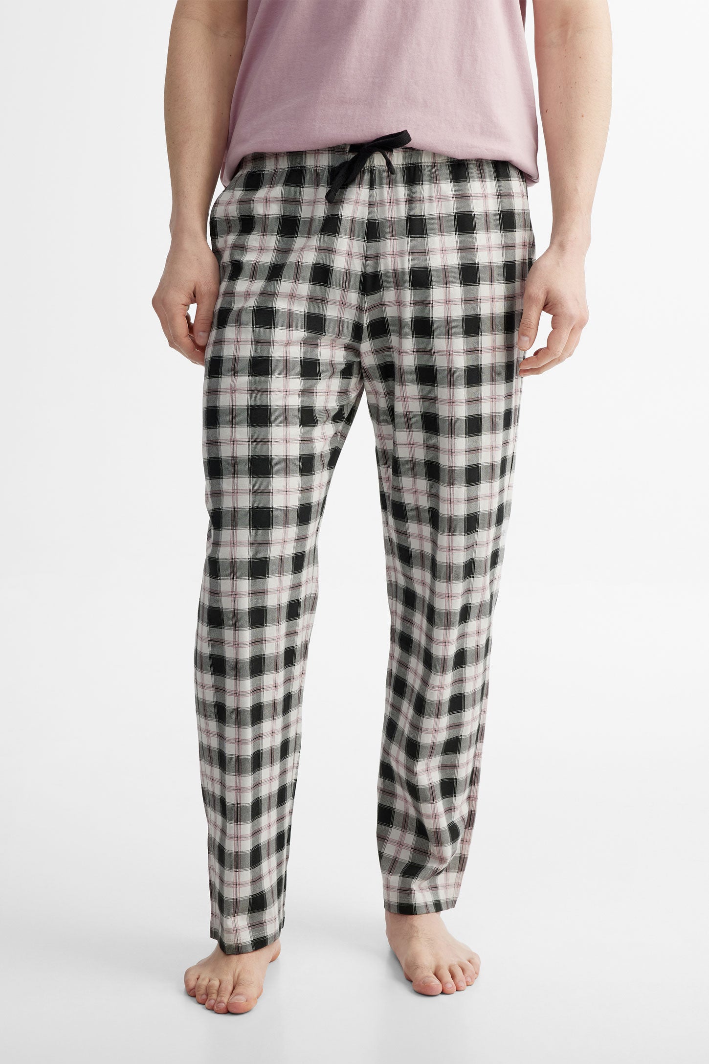 Pantalon pyjama en coton, 2/40$ - Homme && CHARBON/MULTI