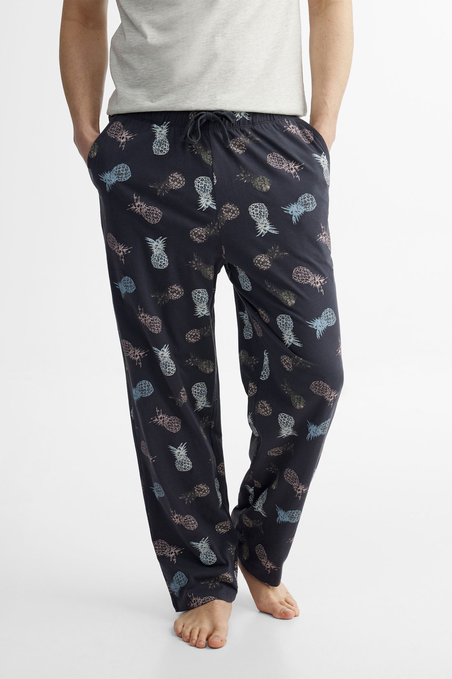 Pantalon pyjama en coton, 2/40$ - Homme && MAUVE/MULTI
