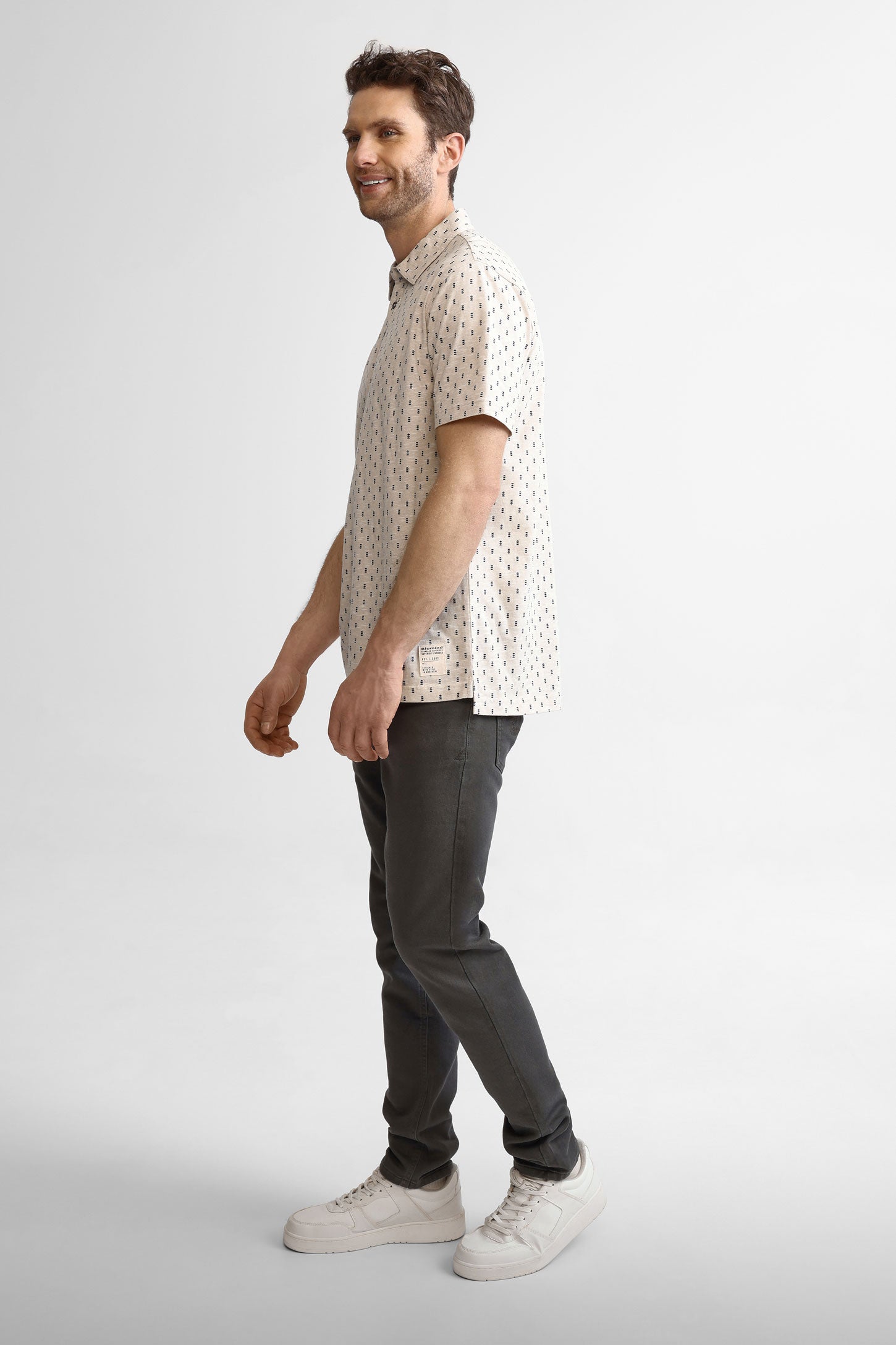 Polo manches courtes en coton - Homme && BEIGE/MULTI