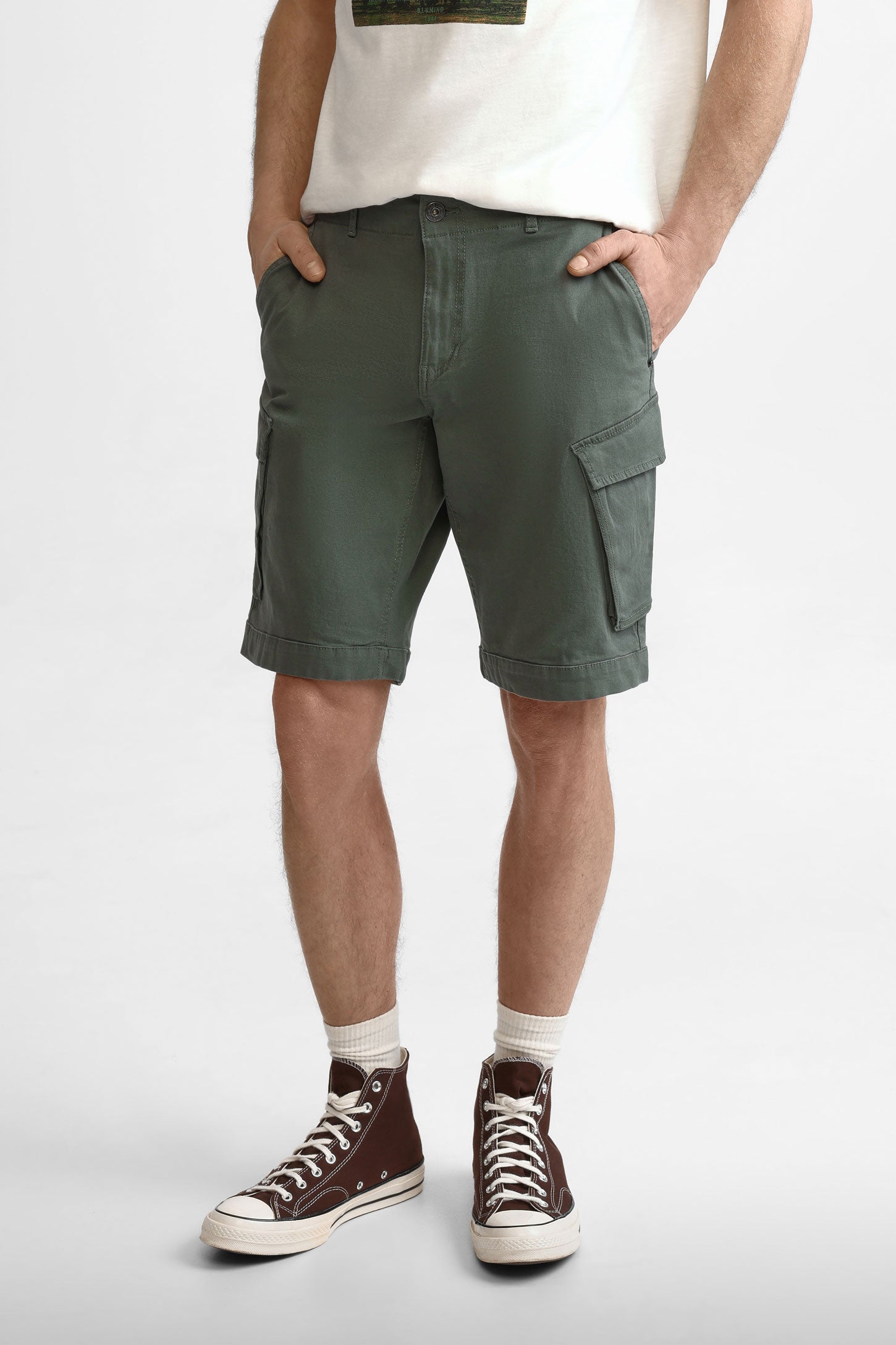 Cotton cargo shorts - Men