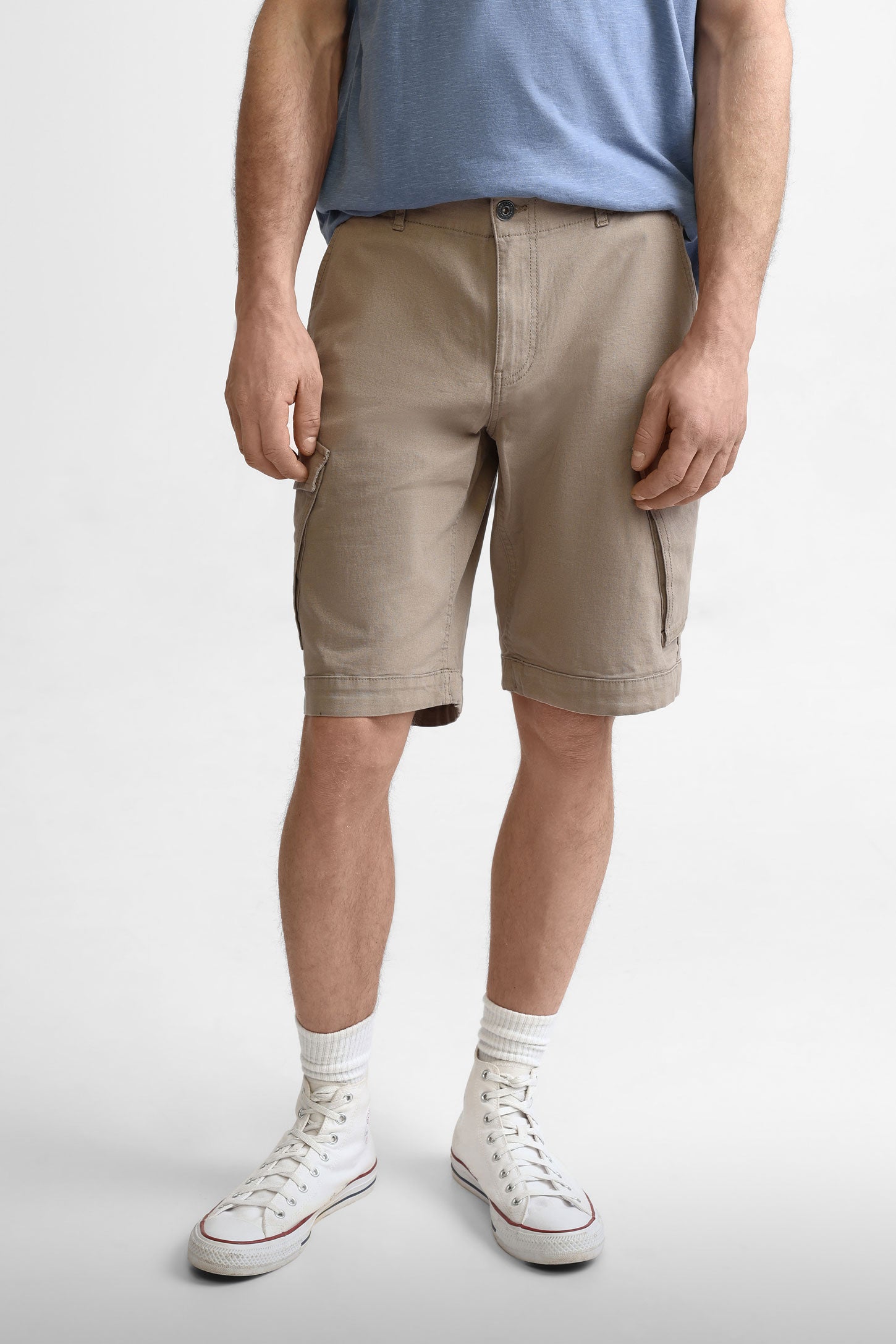 Short cargo en coton - Homme && BRUN