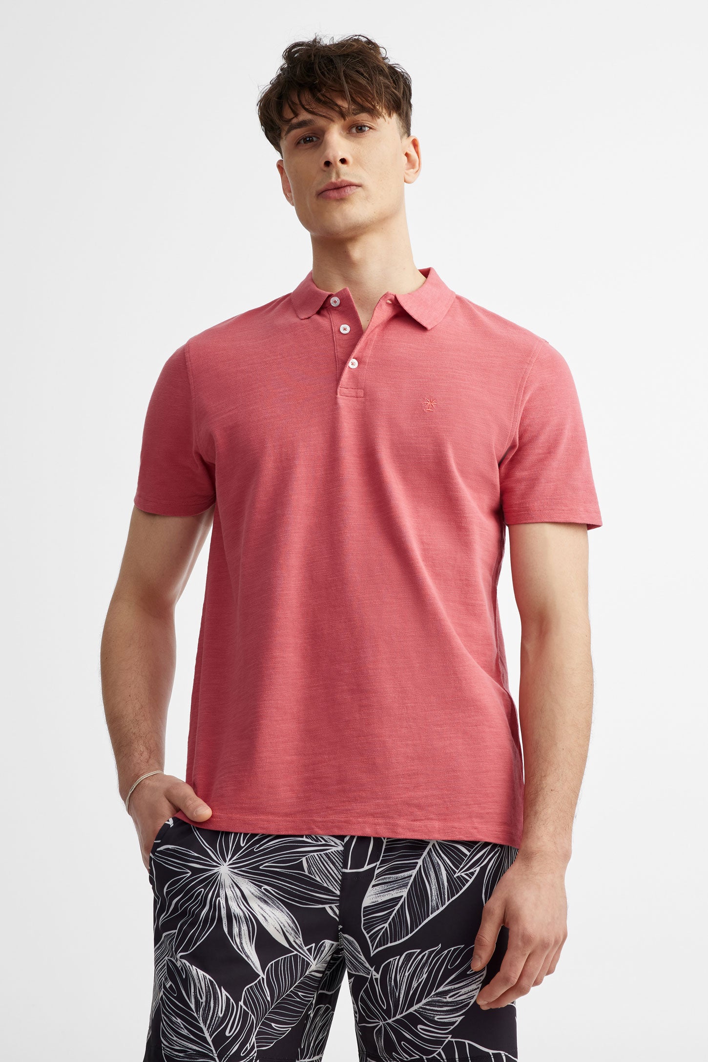 Polo manches courtes en coton - Homme && ROSE