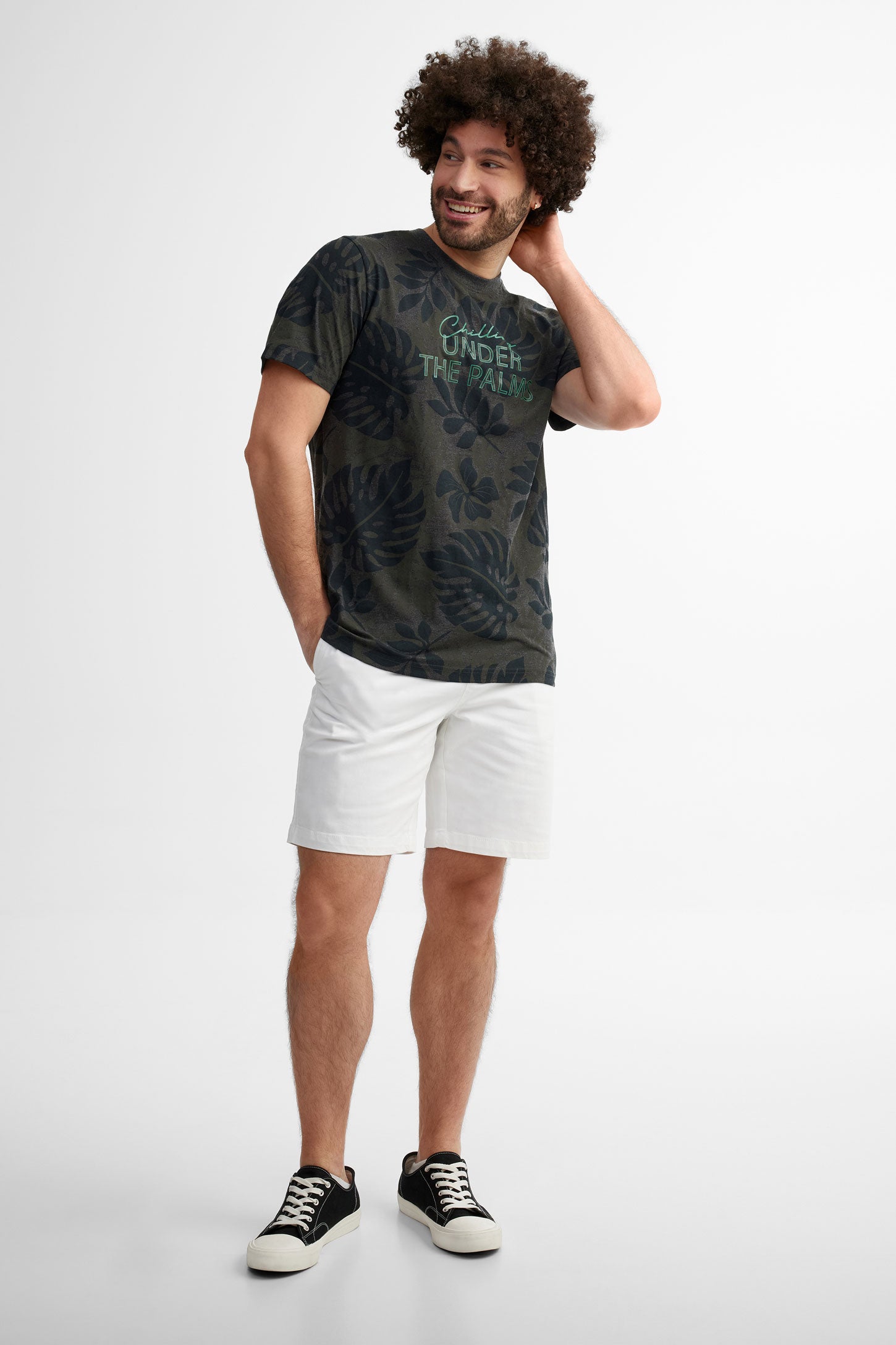 T-shirt imprimé en coton, 2/30$ - Homme && CHARBON/MULTI