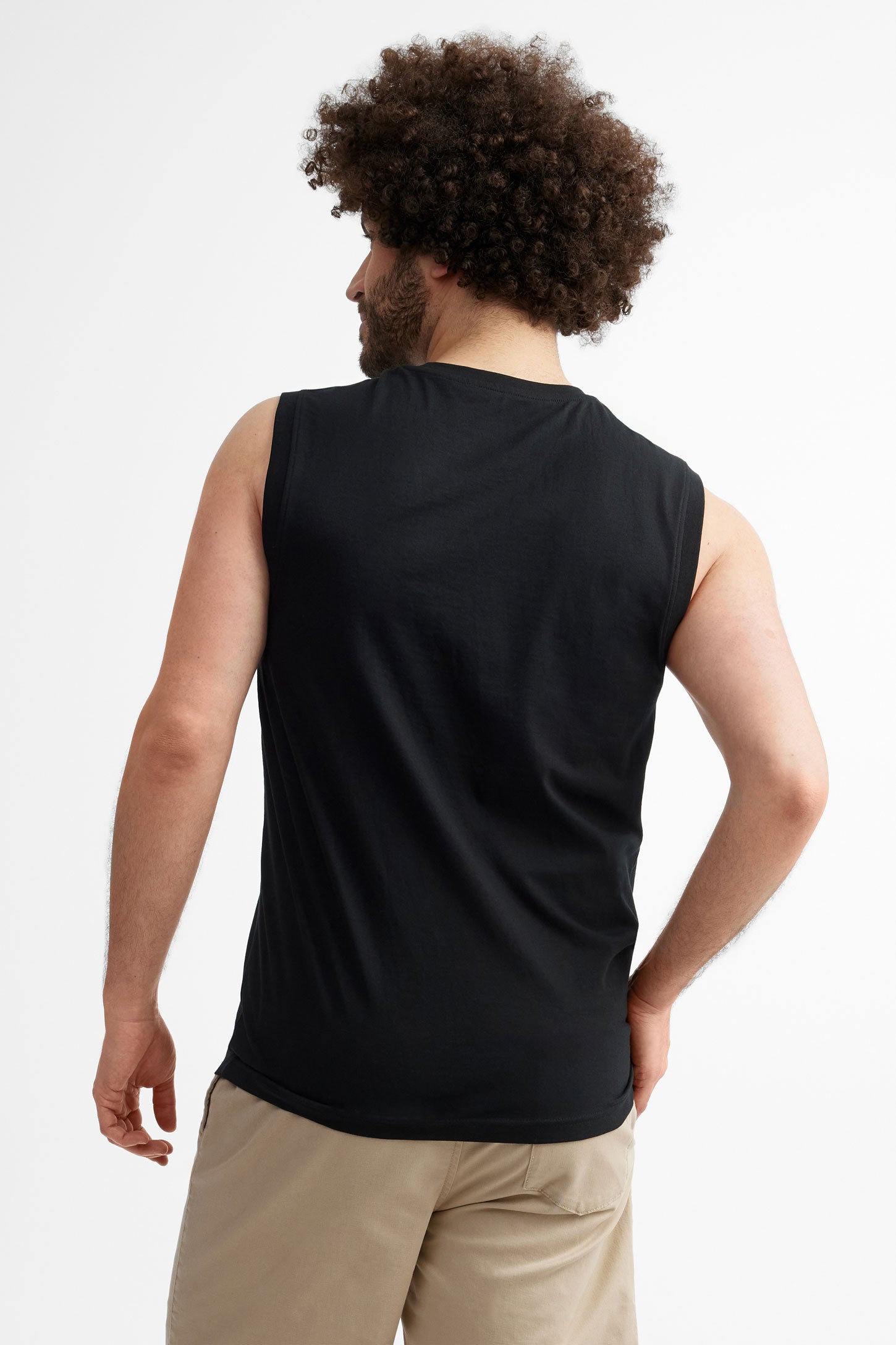 Camisole à poche en coton, 2/30$ - Homme && NOIR