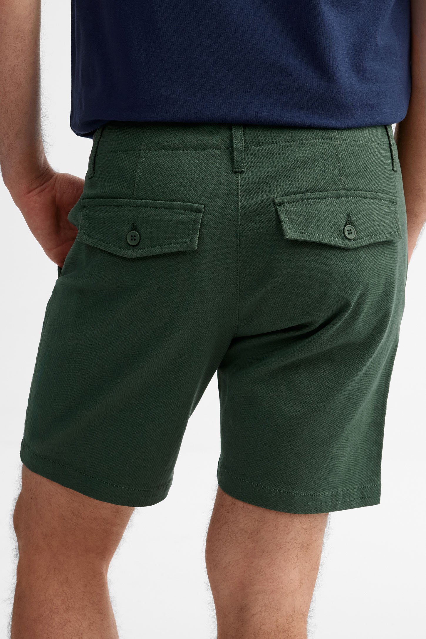 Short coupe droite en chino - Homme && VERT