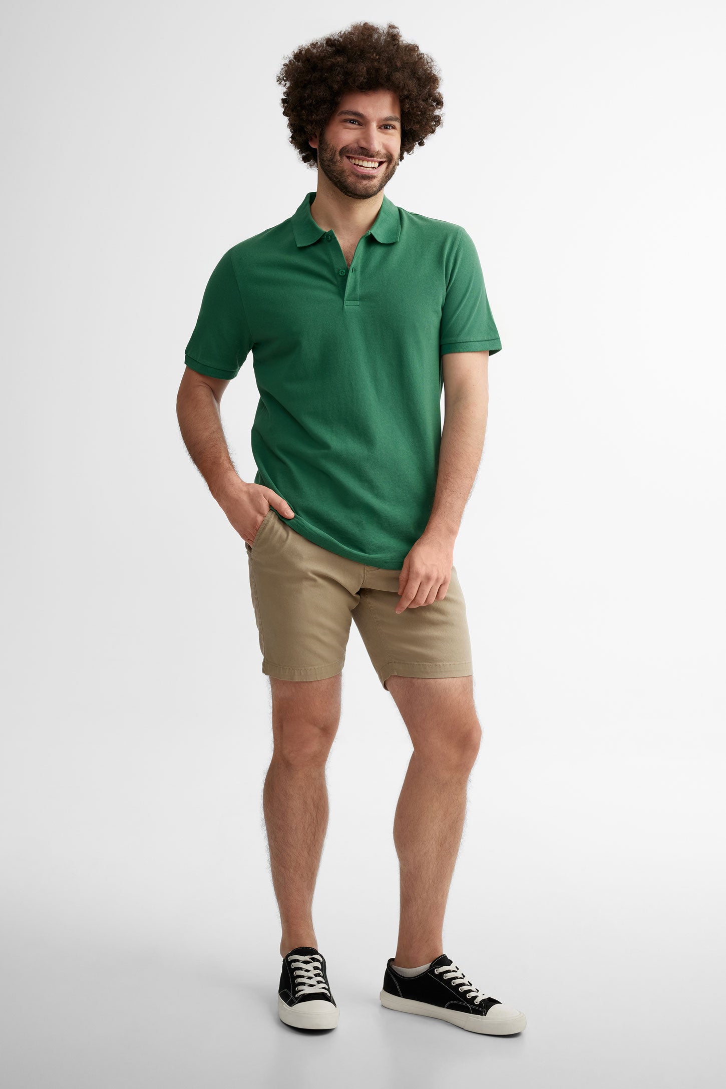 Short coupe droite en chino - Homme && BRONZÉ