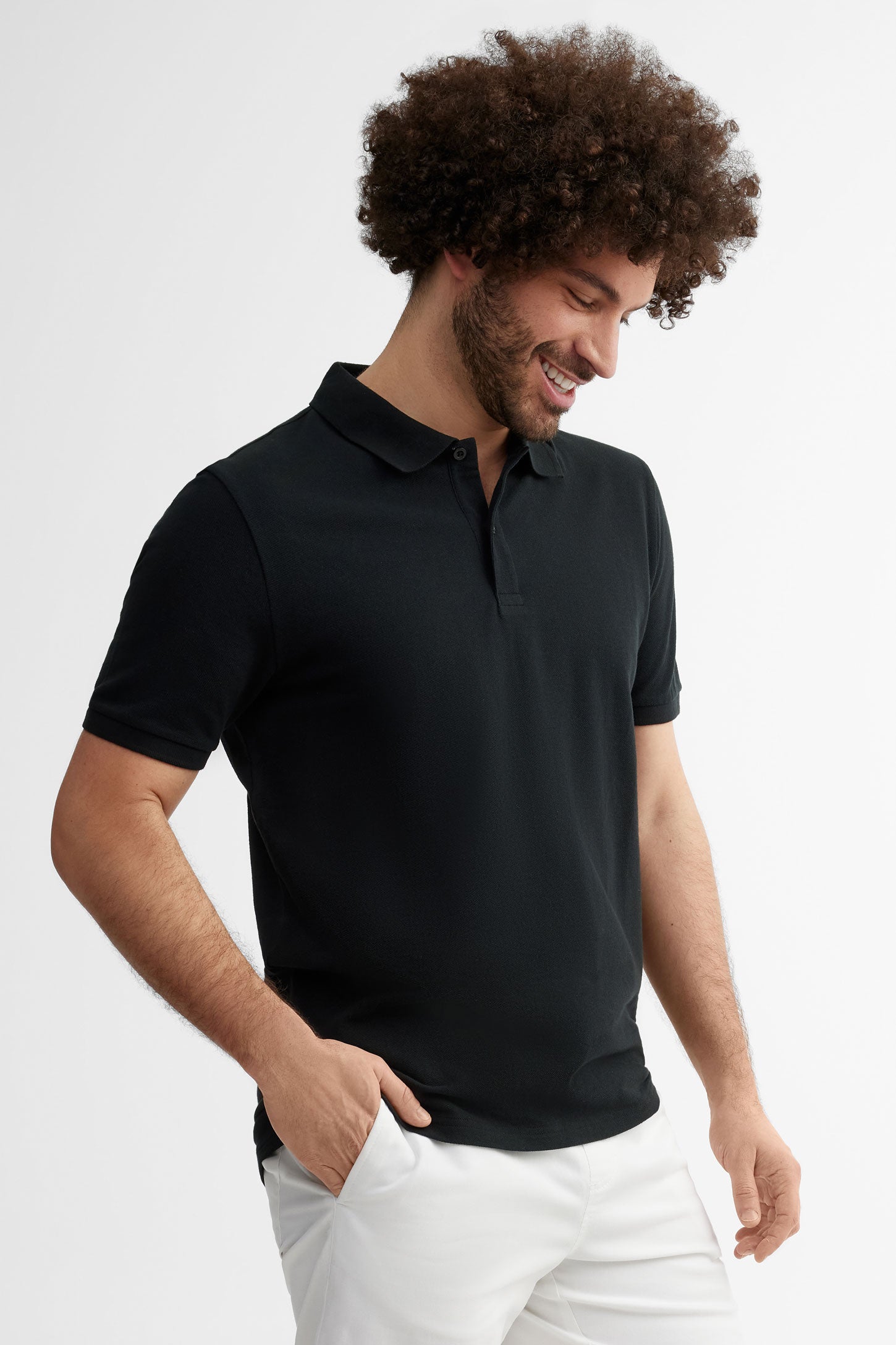 Prix pop, Polo manches courtes en coton - Homme && NOIR