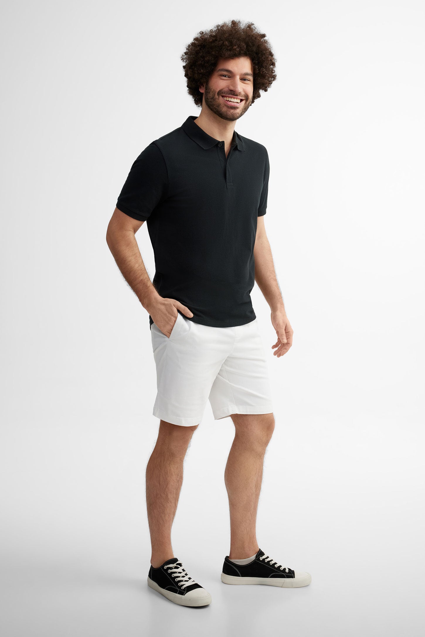 Prix pop, Polo manches courtes en coton - Homme && NOIR