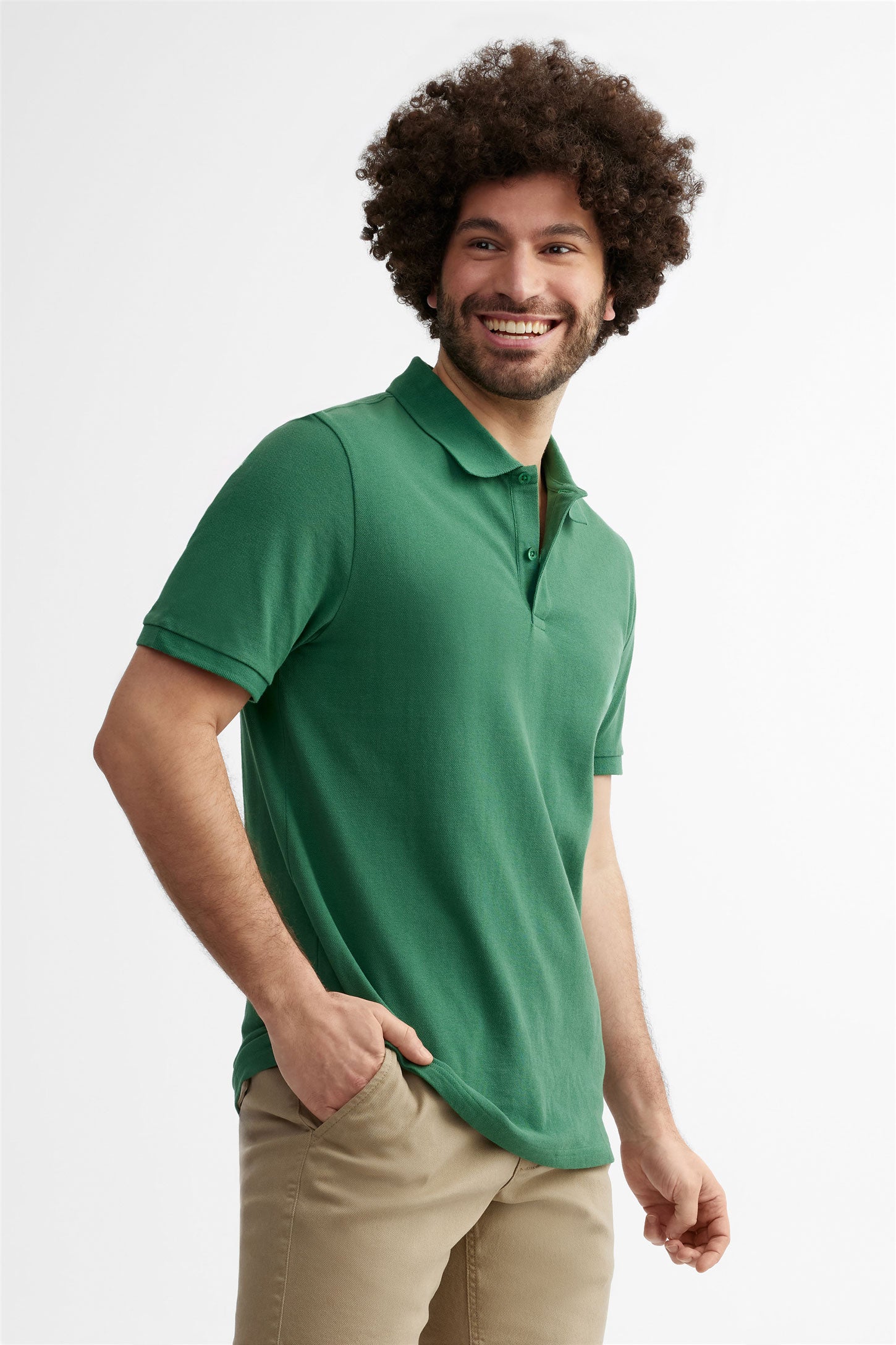 Prix pop, Polo manches courtes en coton - Homme && VERT