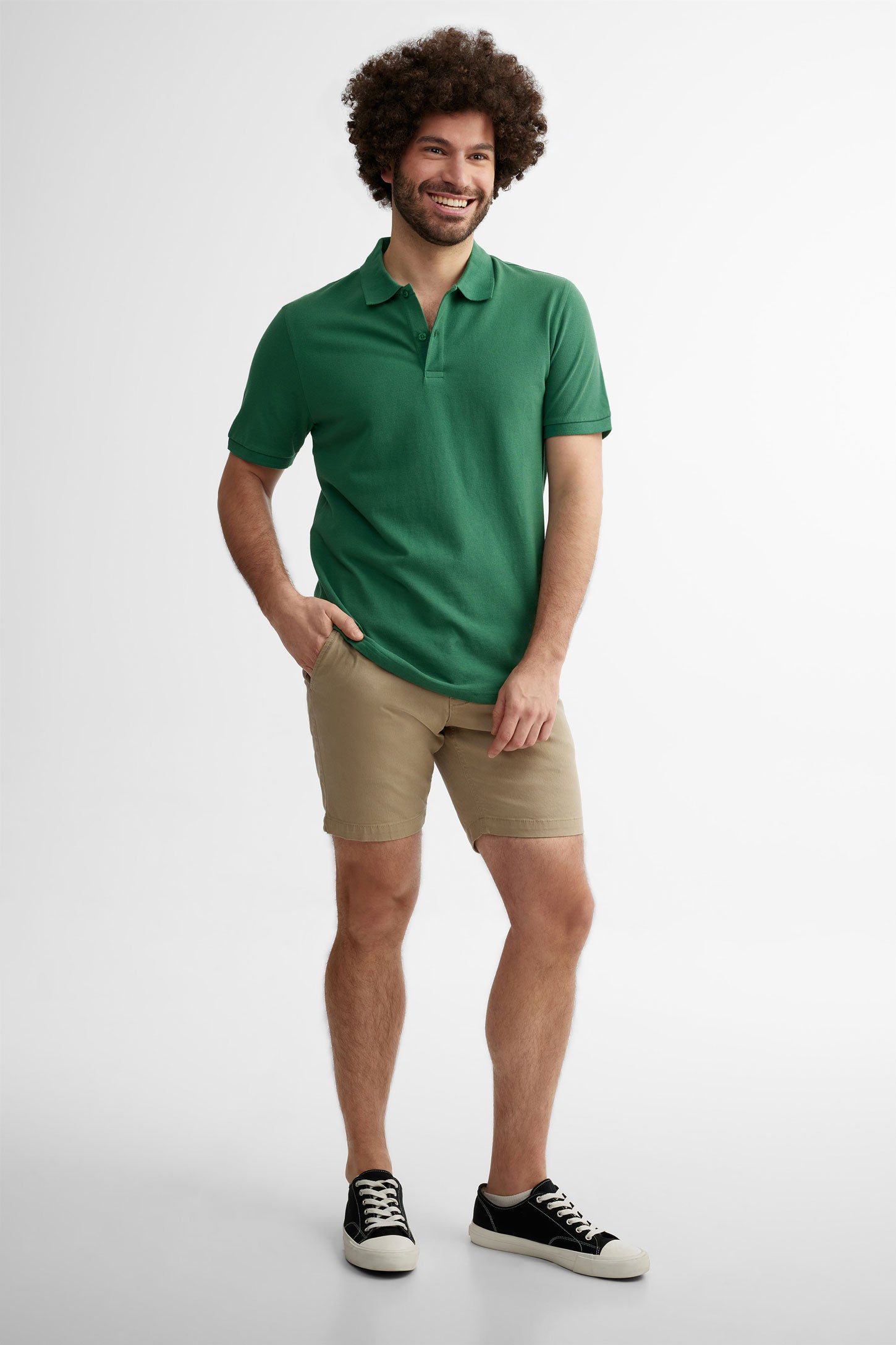 Prix pop, Polo manches courtes en coton - Homme && VERT