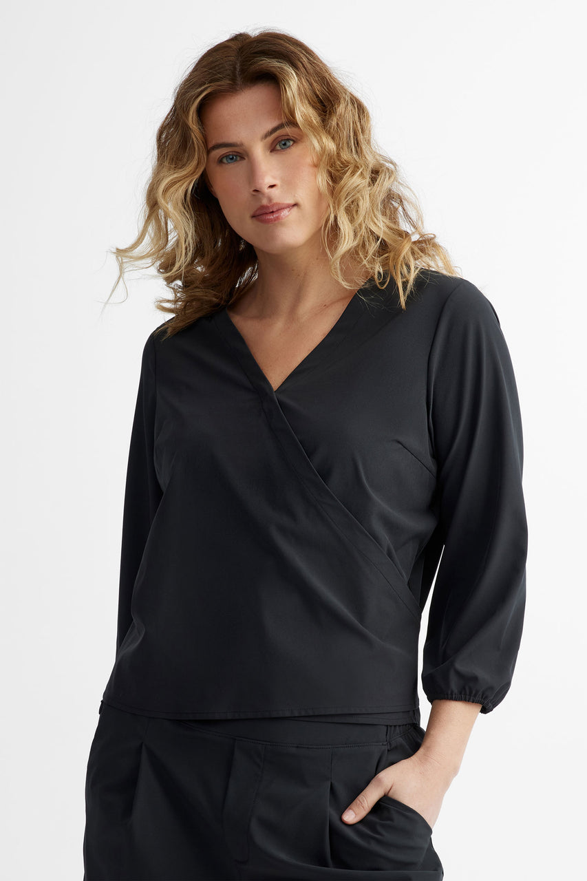 BM 3/4 sleeve wrap blouse Women