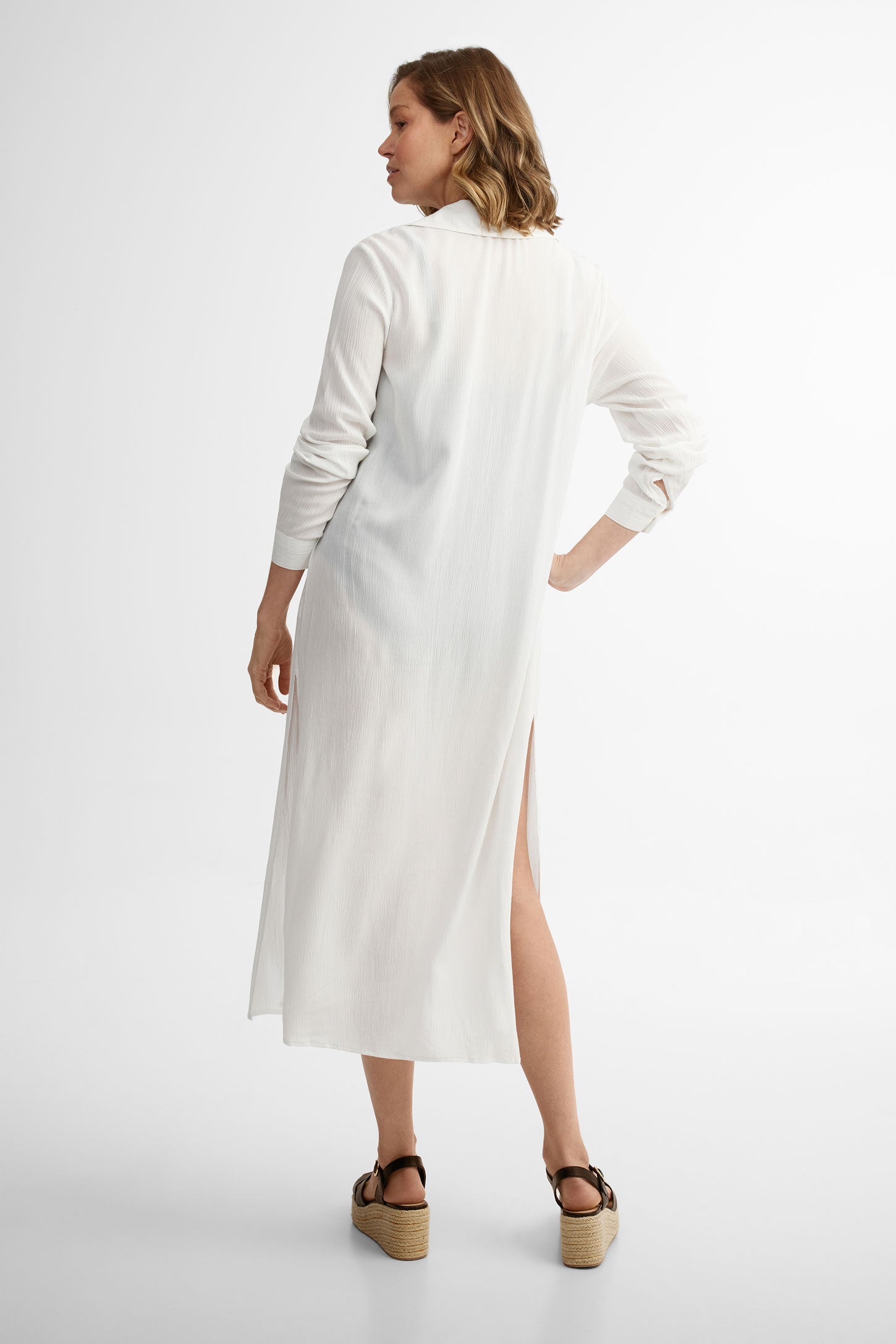 Robe-chemise couvre maillot - Femme && BLANC