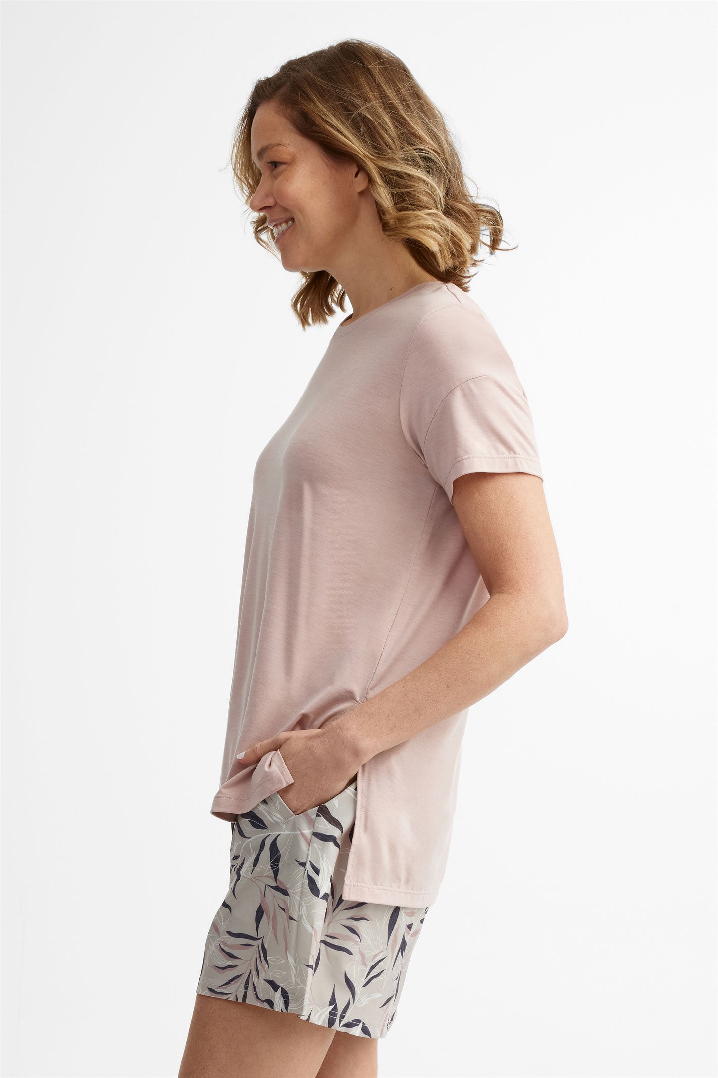 T-shirt col rond Lyocell - Femme && ROSE