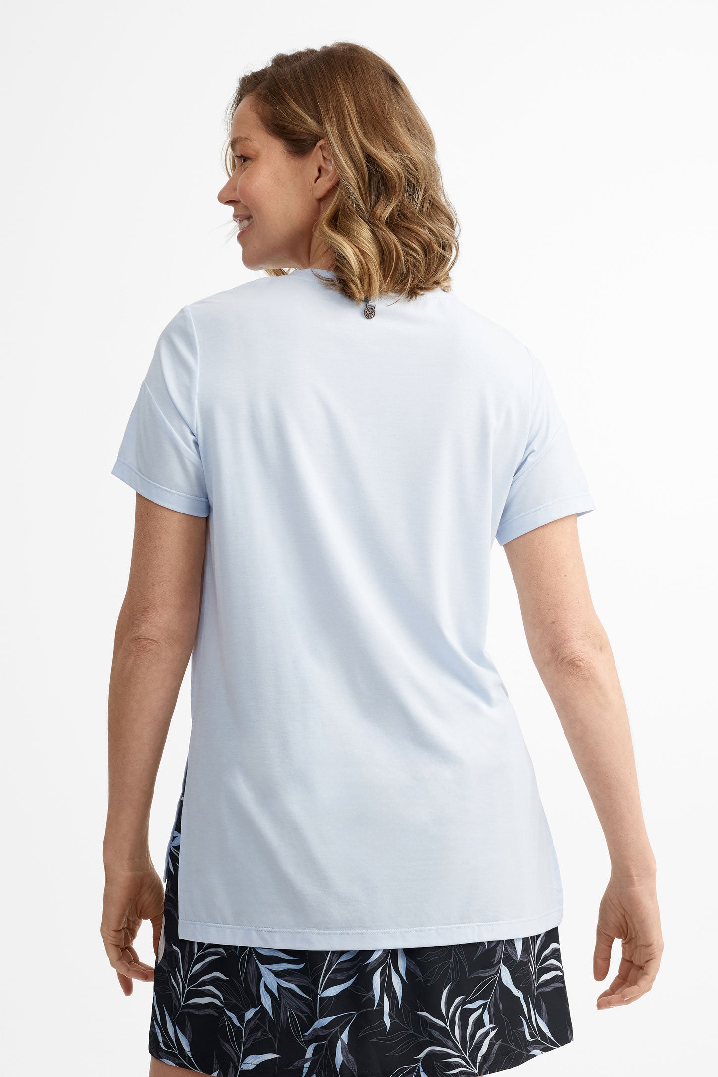 T-shirt col rond Lyocell - Femme && BLEU