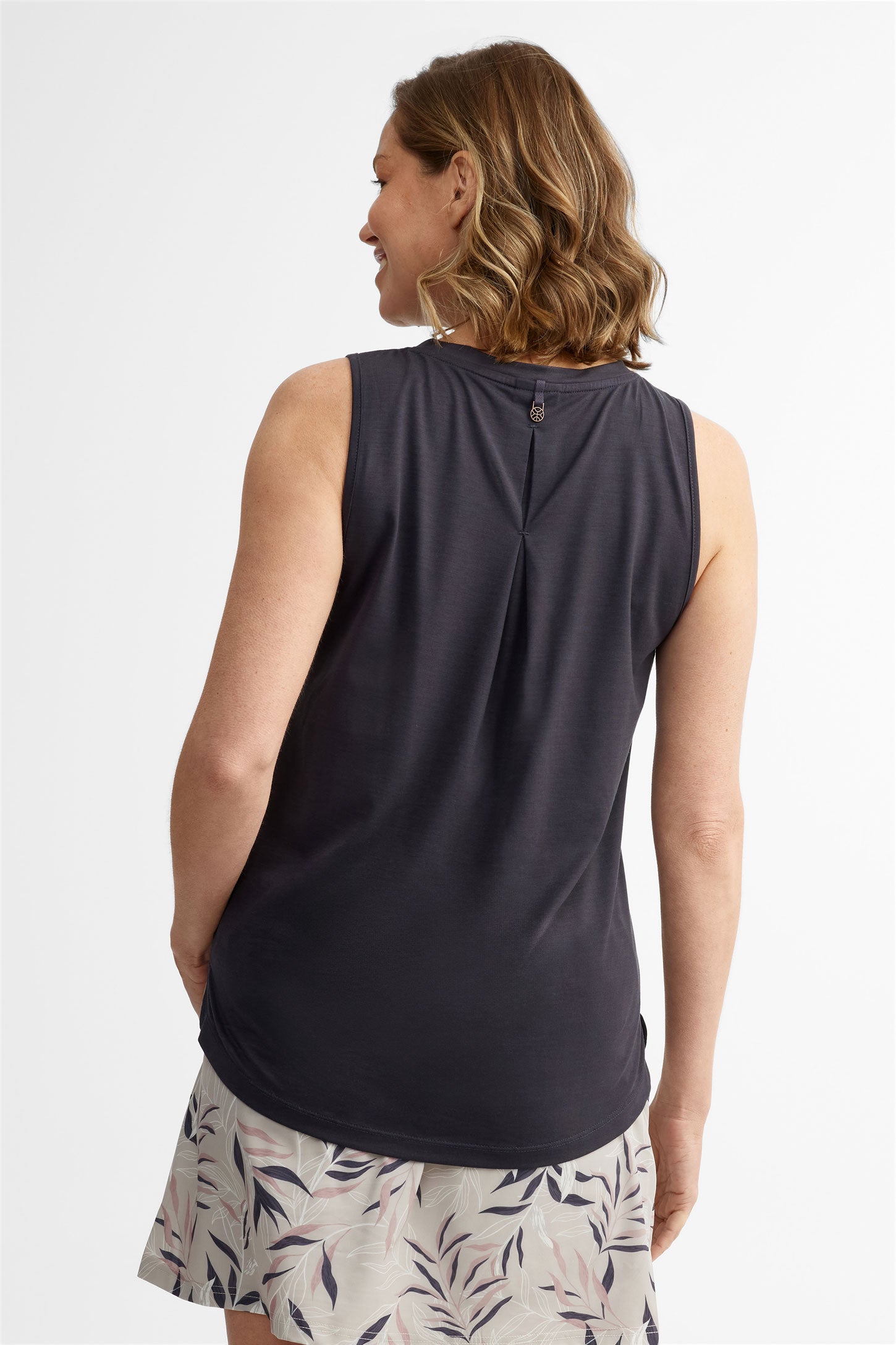 Camisole col rond Lyocell - Femme && CHARBON