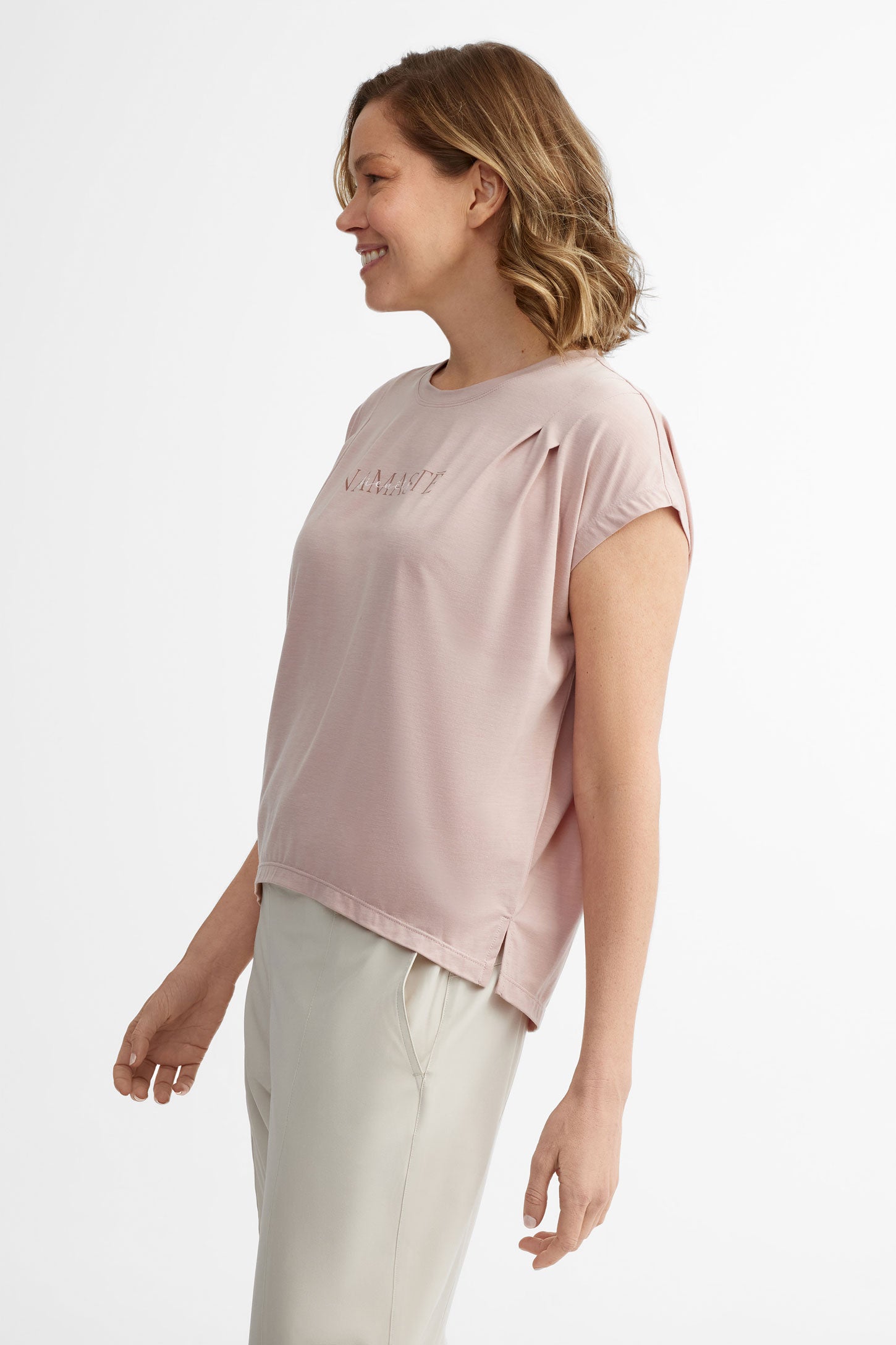 T-shirt col rond Lyocell - Femme && ROSE