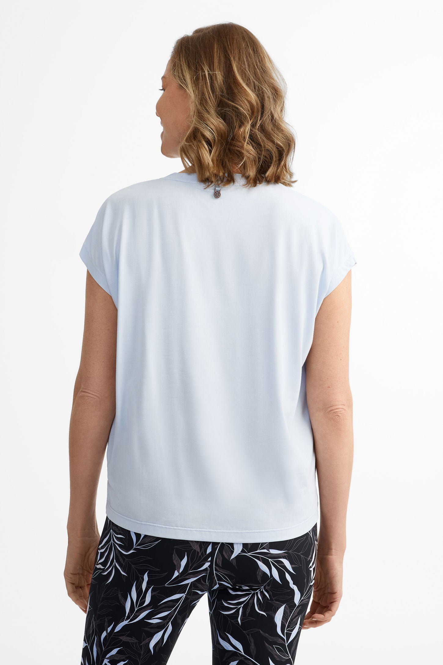 T-shirt col rond Lyocell - Femme && BLEU