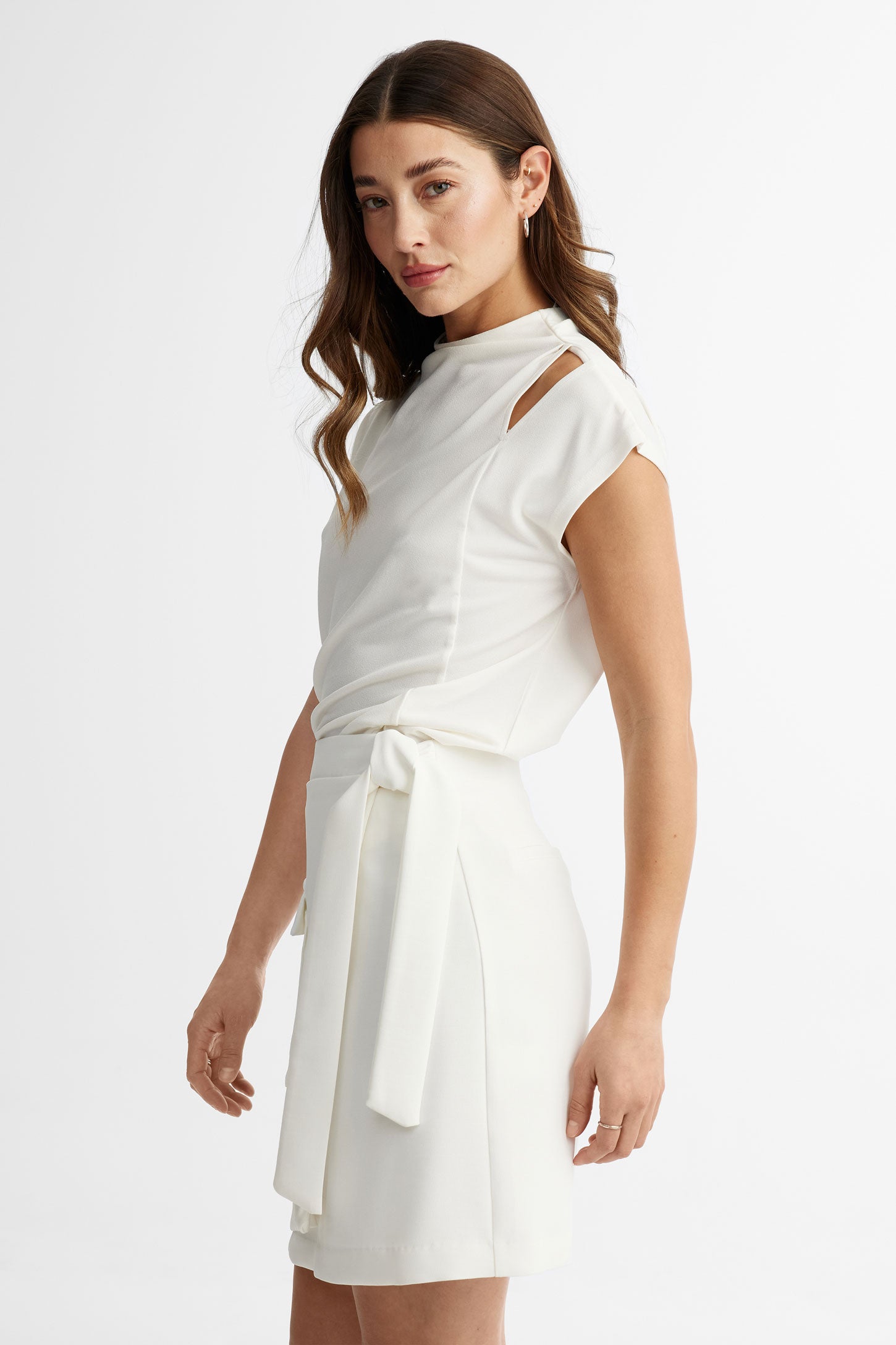 Mini jupe portefeuille - Femme && BLANC