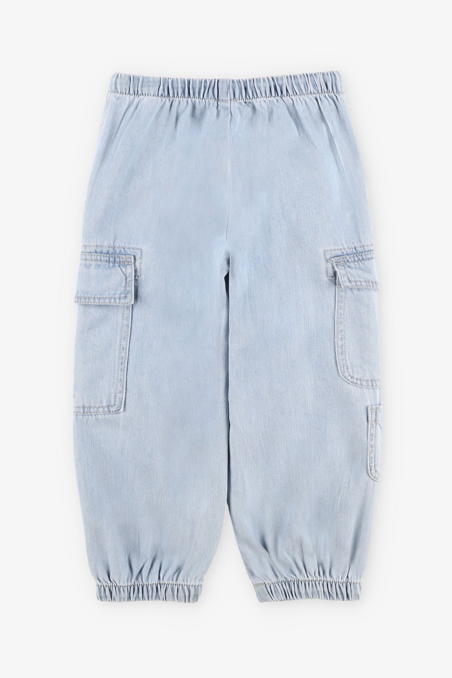 Jeans parachute coton - Enfant fille && BLEU PALE