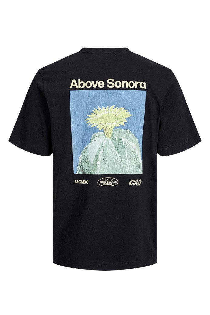 T-shirt col rond imprimé, JACK & JONES - Homme && NOIR