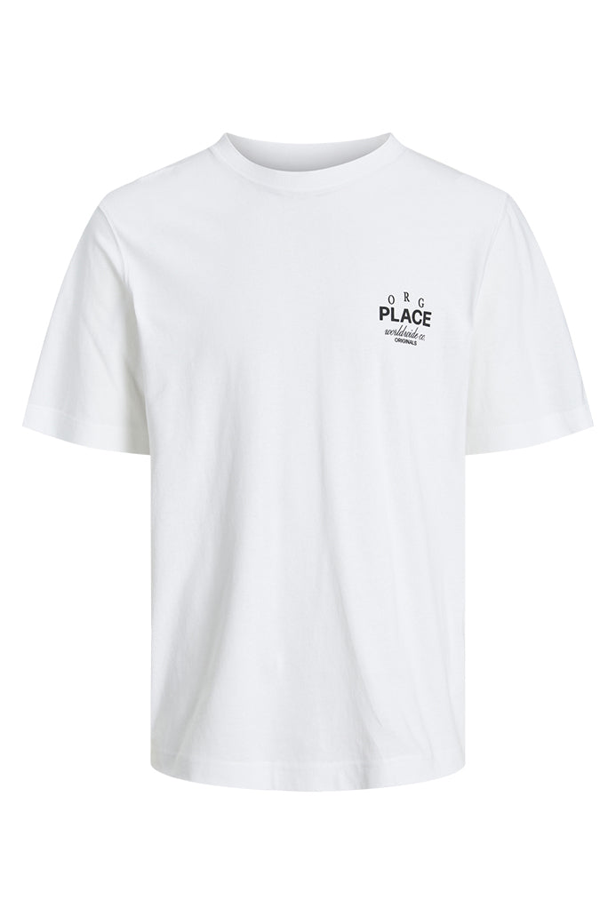T-shirt col rond imprimé, JACK & JONES - Homme && BLANC