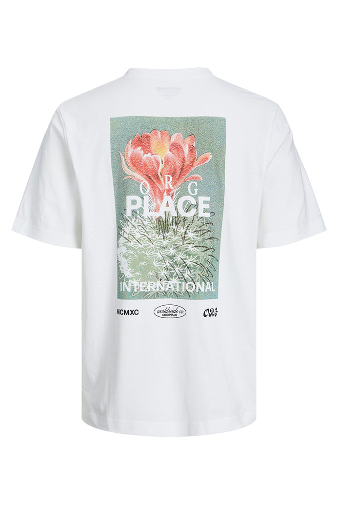 T-shirt col rond imprimé, JACK & JONES - Homme && BLANC
