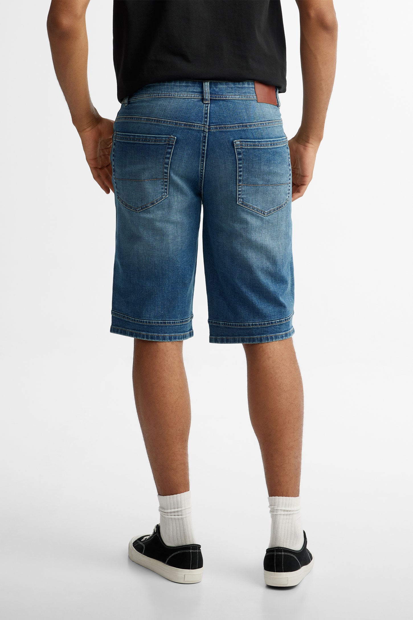 Short en jeans coupe régulière - Homme && BLEU