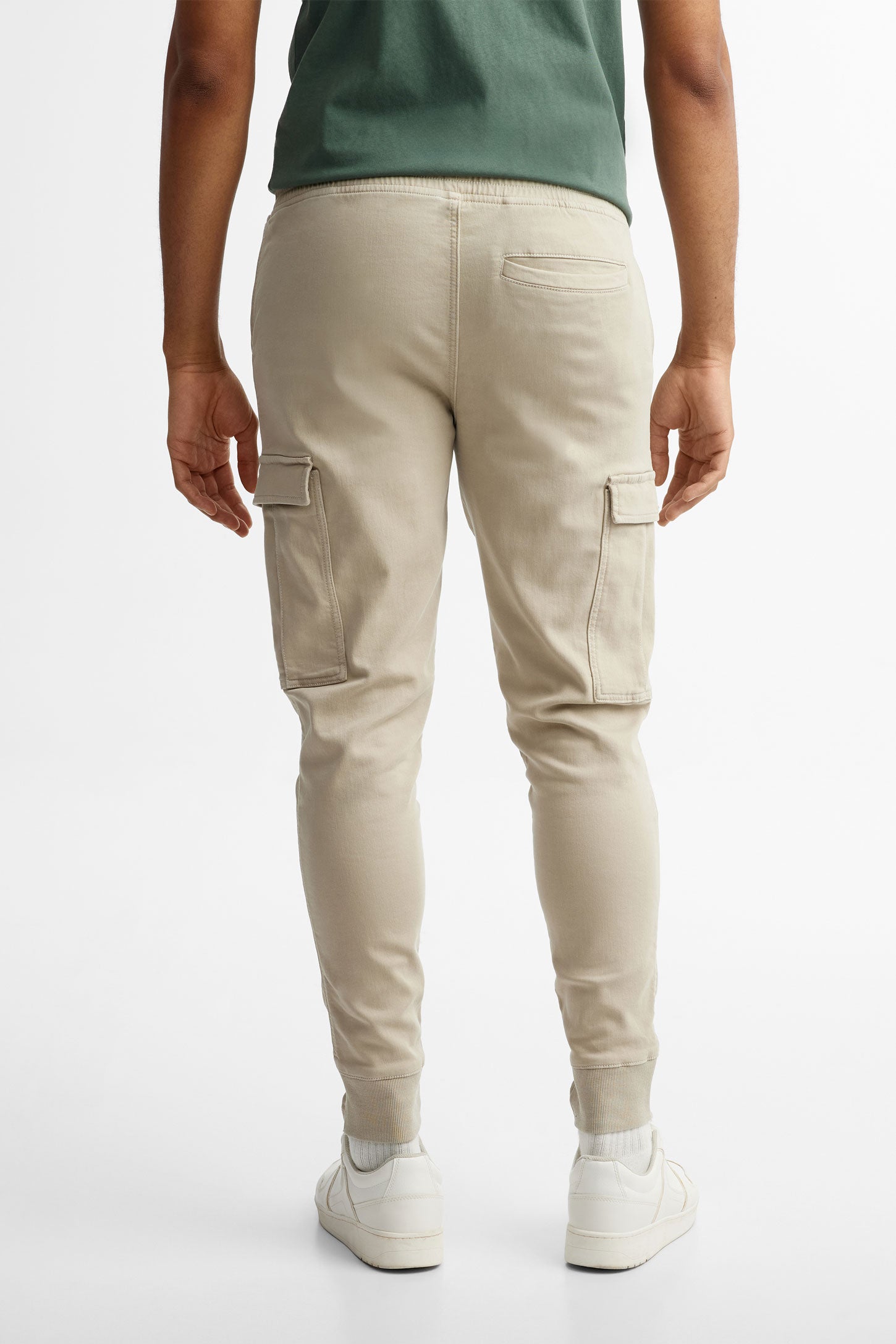 Pantalon jogger cargo en jeans sergé - Homme && BEIGE