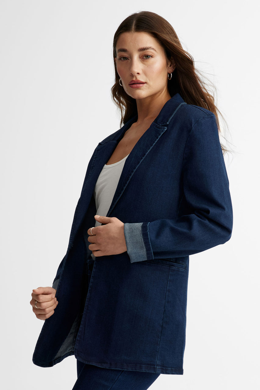 Veston en jeans - Femme && BLEU FONCE