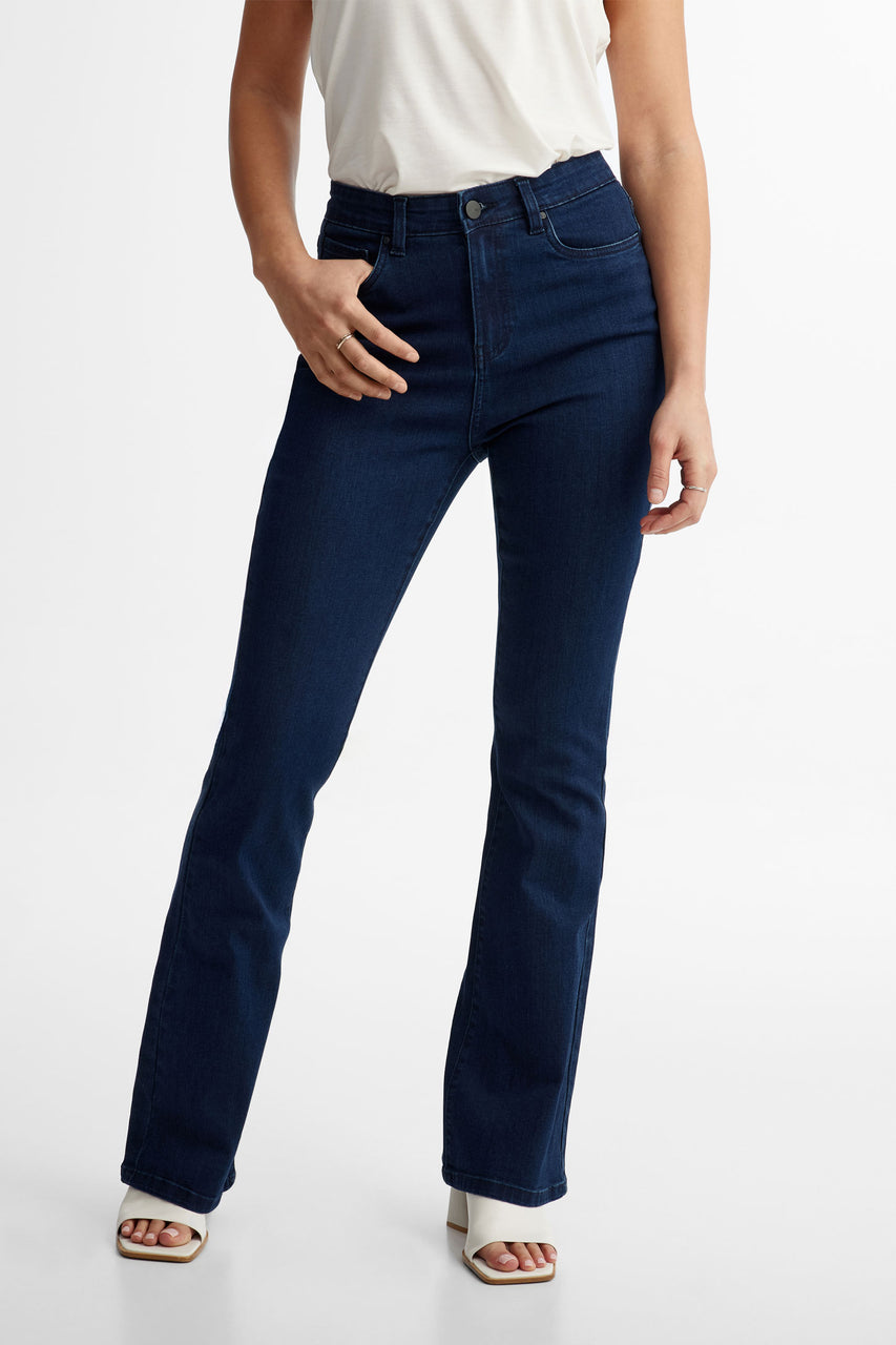 Push Up Jean Taille Haute Délavé Wide Leg Jean Brut Noir Wide