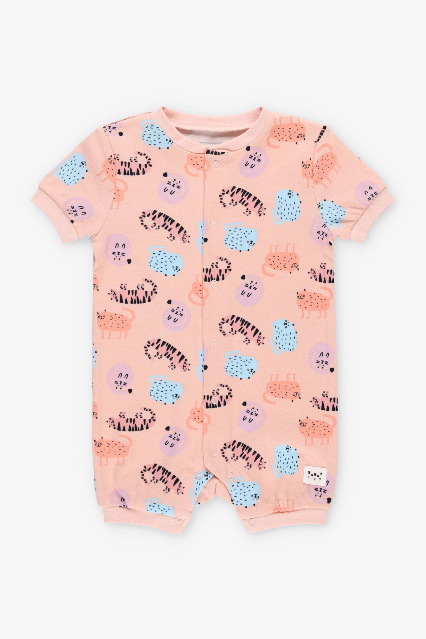 Pyjama 1-pièce combinaison coton bio, 2T-3T - Bébé fille && ROSE MULTI