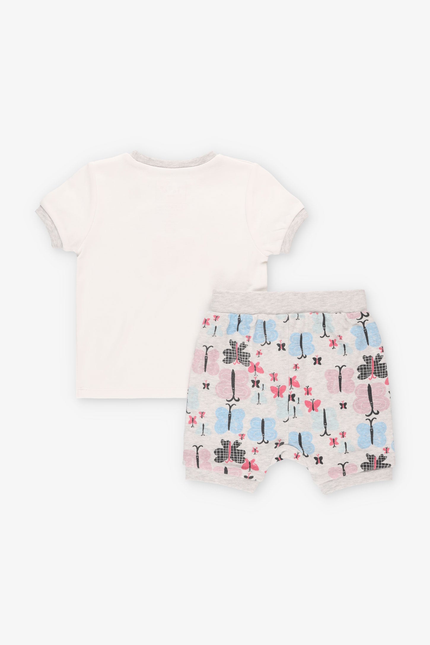 Pyjama 2-pièces en coton bio, 2T-3T - Bébé fille && BLANC
