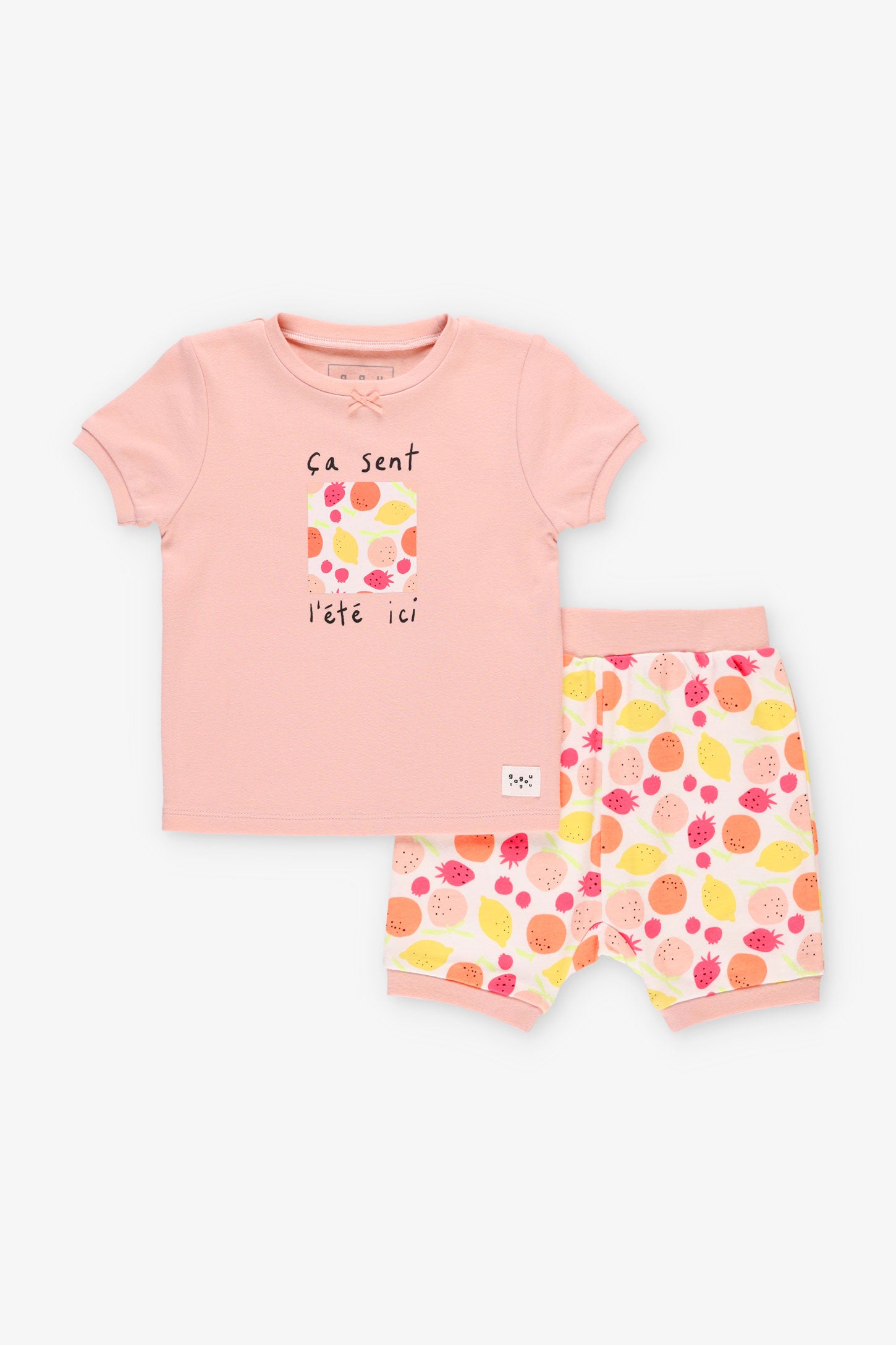 Pyjama 2-pièces en coton bio, 2T-3T - Bébé fille && ROSE