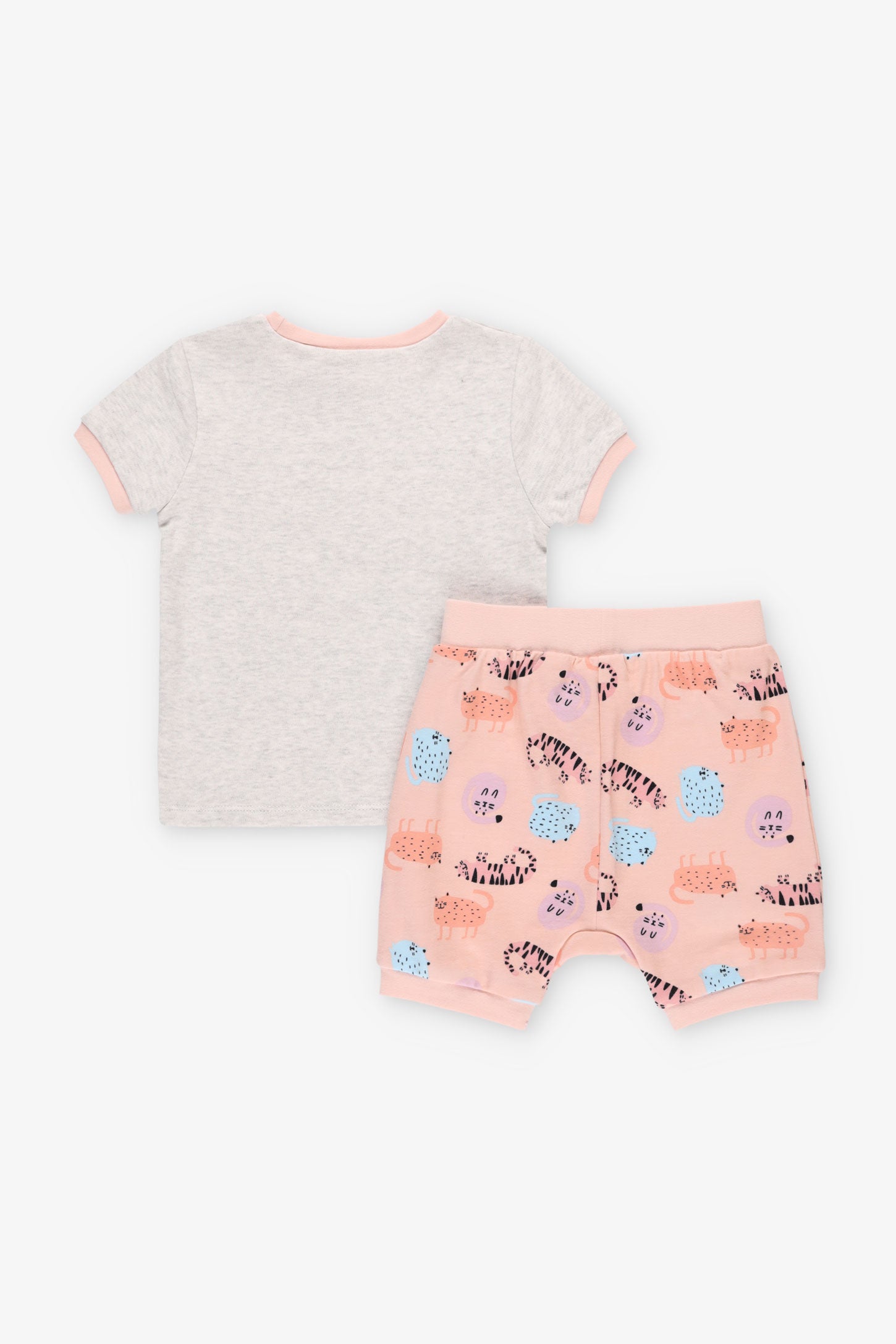 Pyjama 2-pièces en coton bio, 2T-3T - Bébé fille && GRIS PALE
