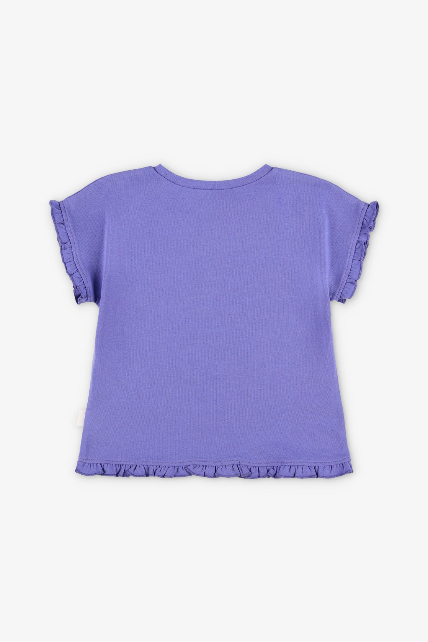 T-shirt dolman à frisons en coton - Bébé fille && BLEU