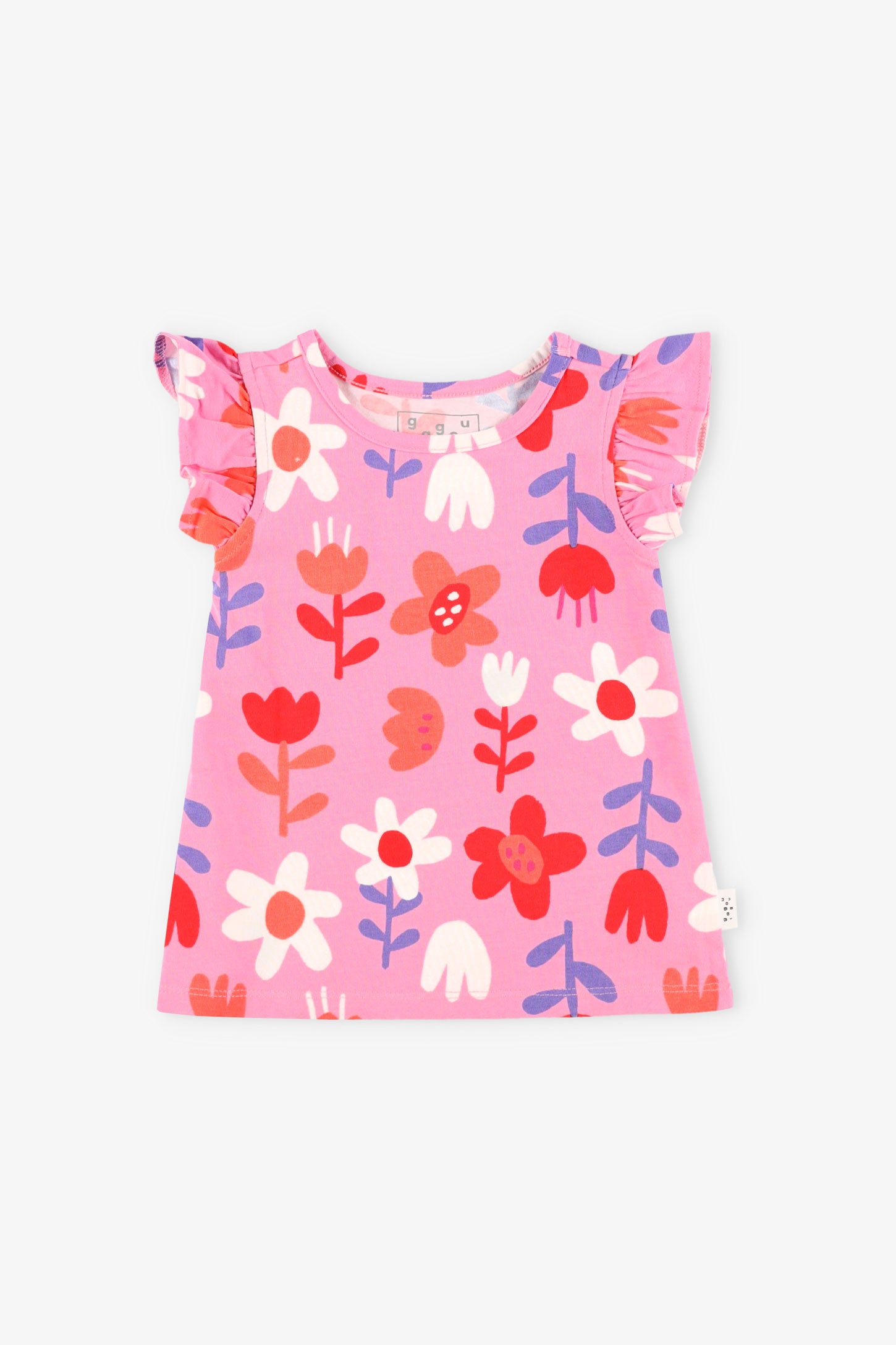 T-shirt manches volants imprimé - Bébé fille && FUCHSIA MULTI