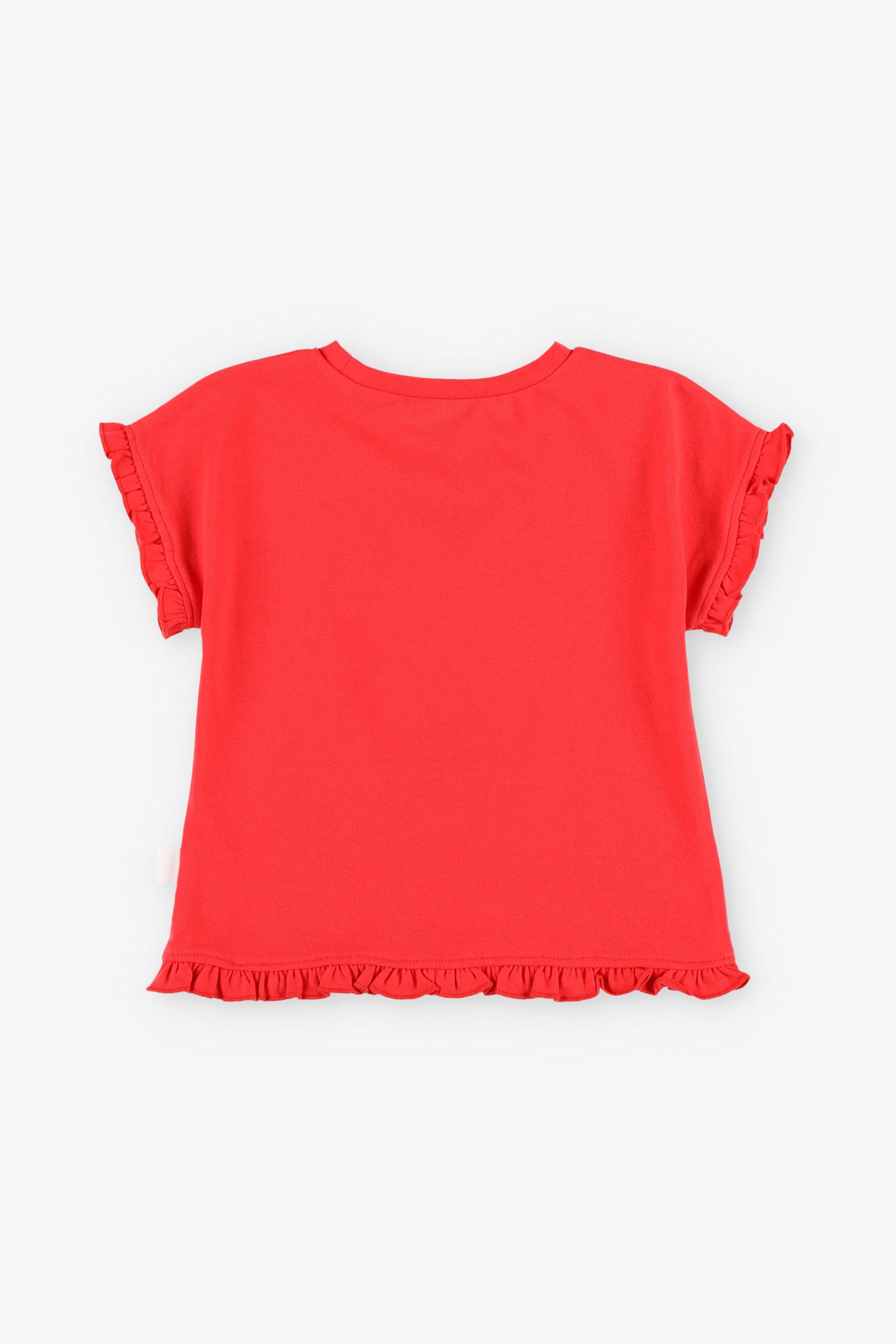 T-shirt dolman avec frisons en coton, 2T-3T - Bébé fille && ROUGE